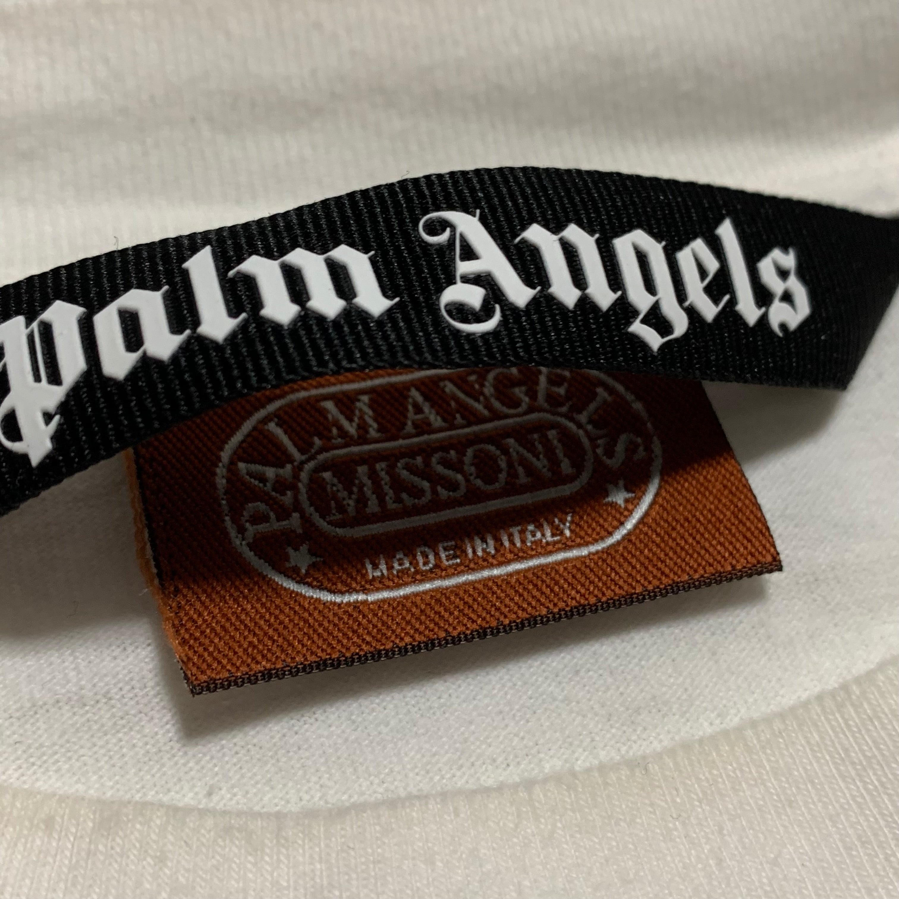 Palm Angels Large Missoni Spray Paint White Tee