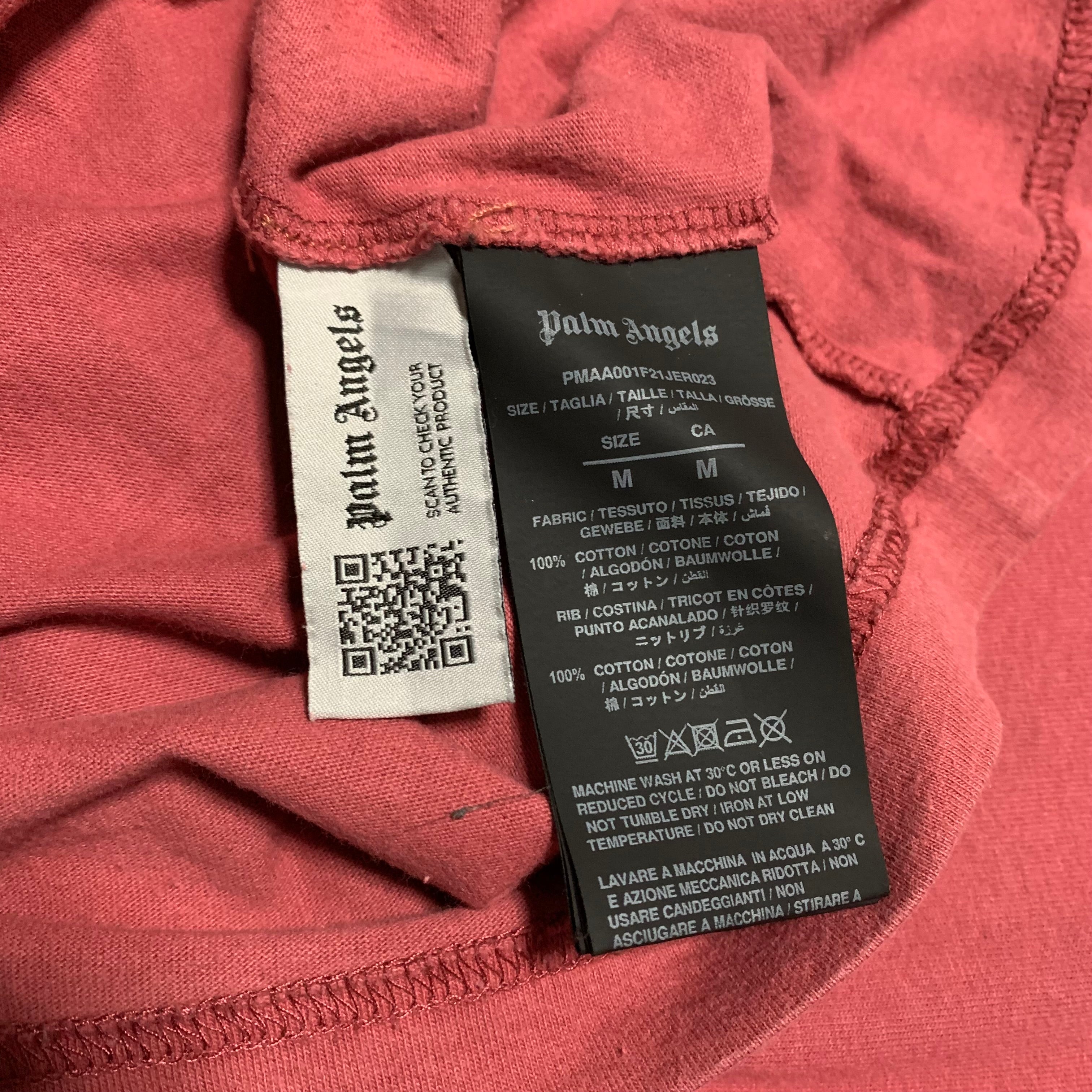 Palm Angels Medium Kill The Bear Burgundy Tee