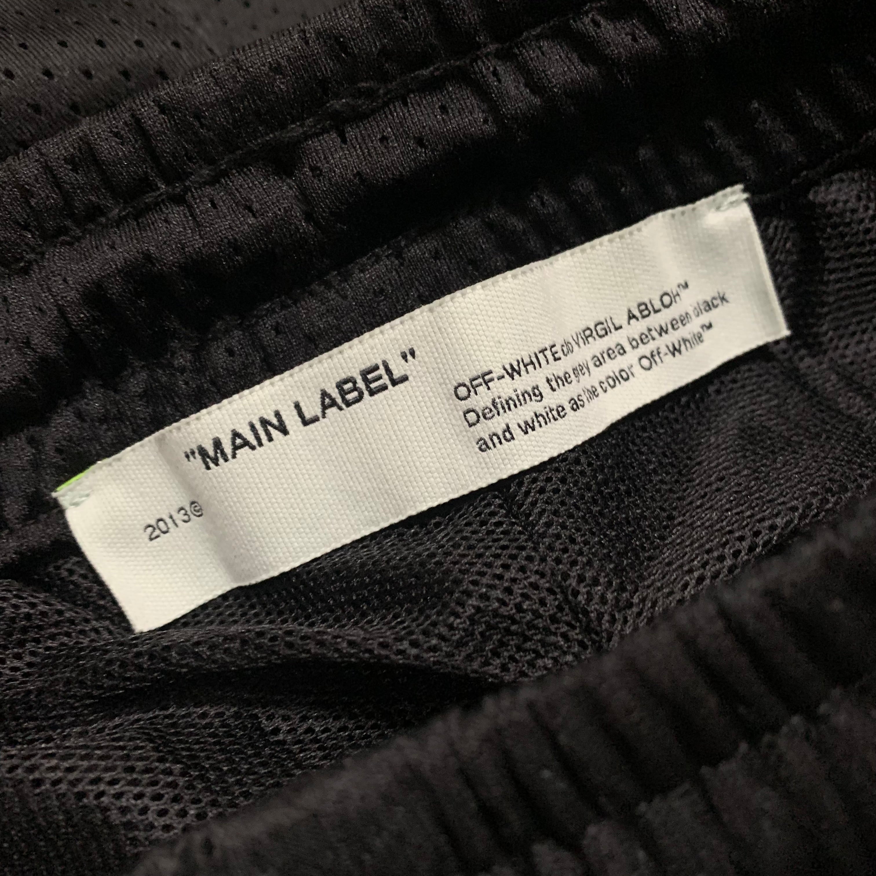 Off White Small Shorts Wavy Line Mesh Black Shorts Bottoms Virgil Abloh