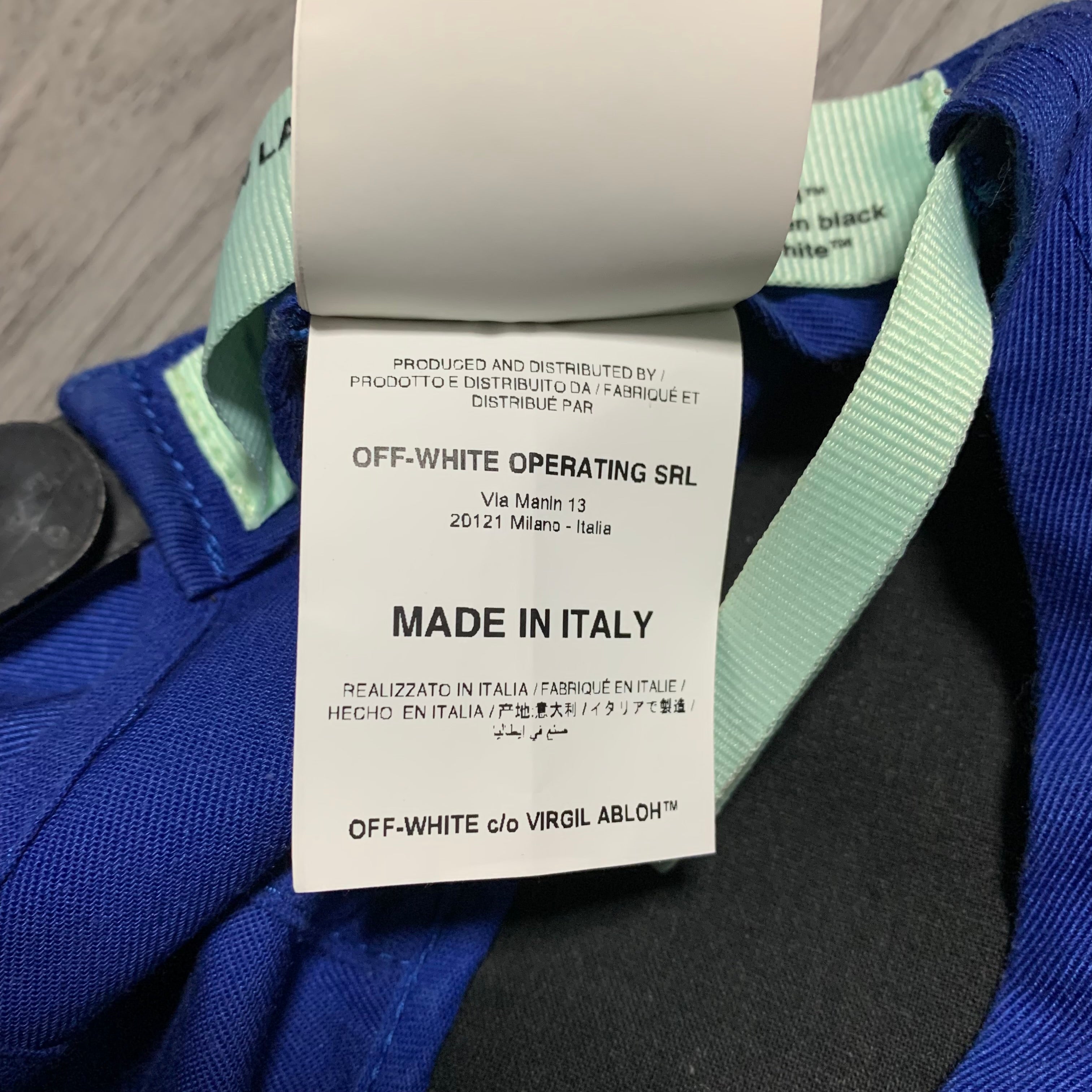 Off White Cap Blue Off Logo Hat Virgil Abloh