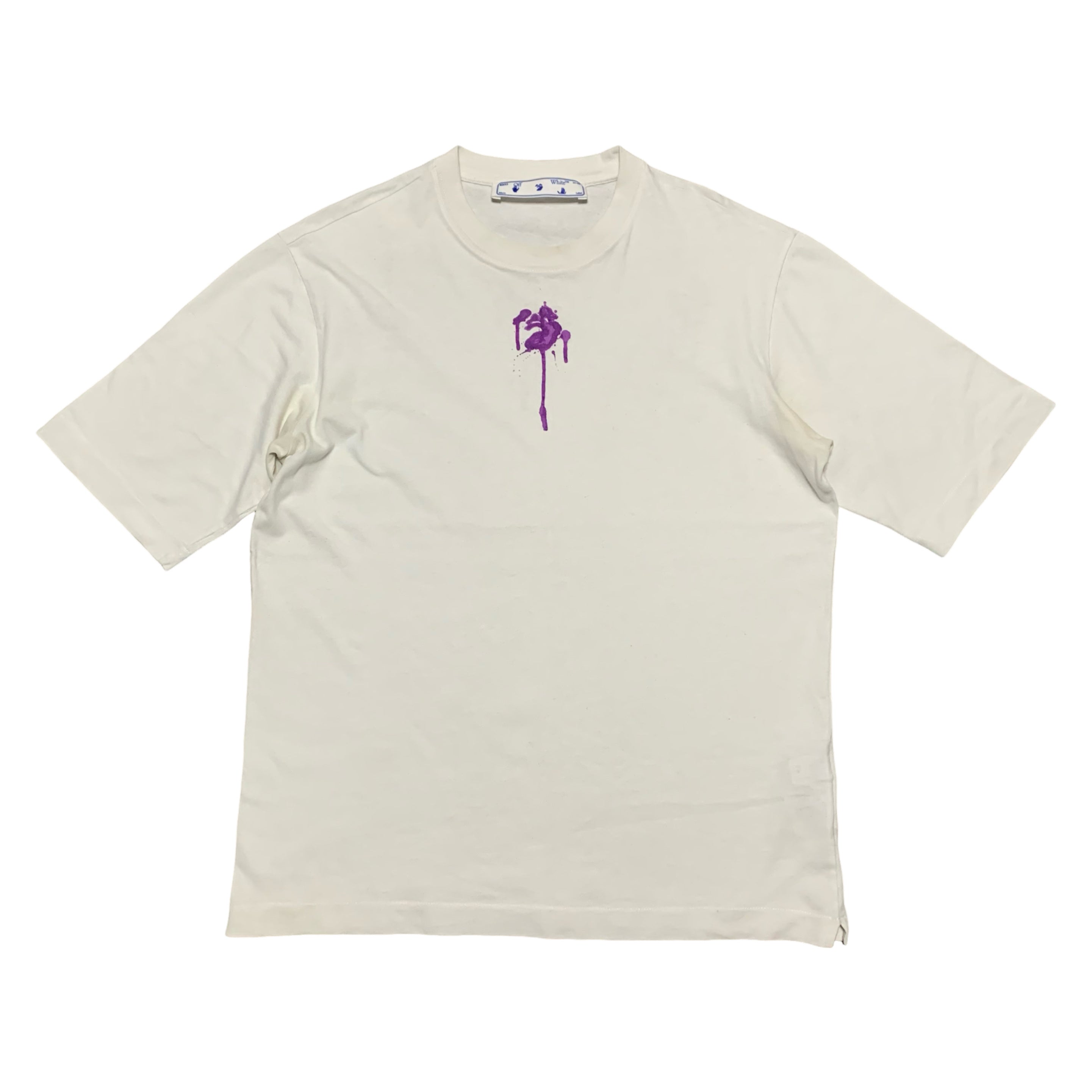 Off White Small Dripped Logo White Tee Virgil Abloh