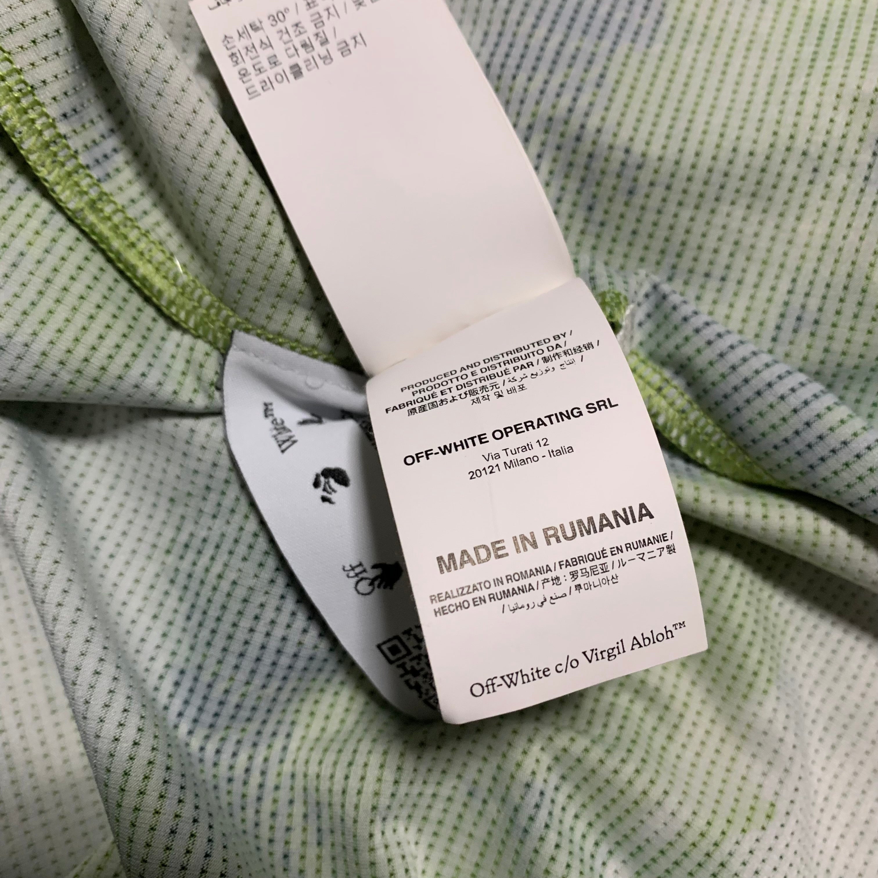 Off White Medium Active Camo Logo Green Tee Virgil Abloh