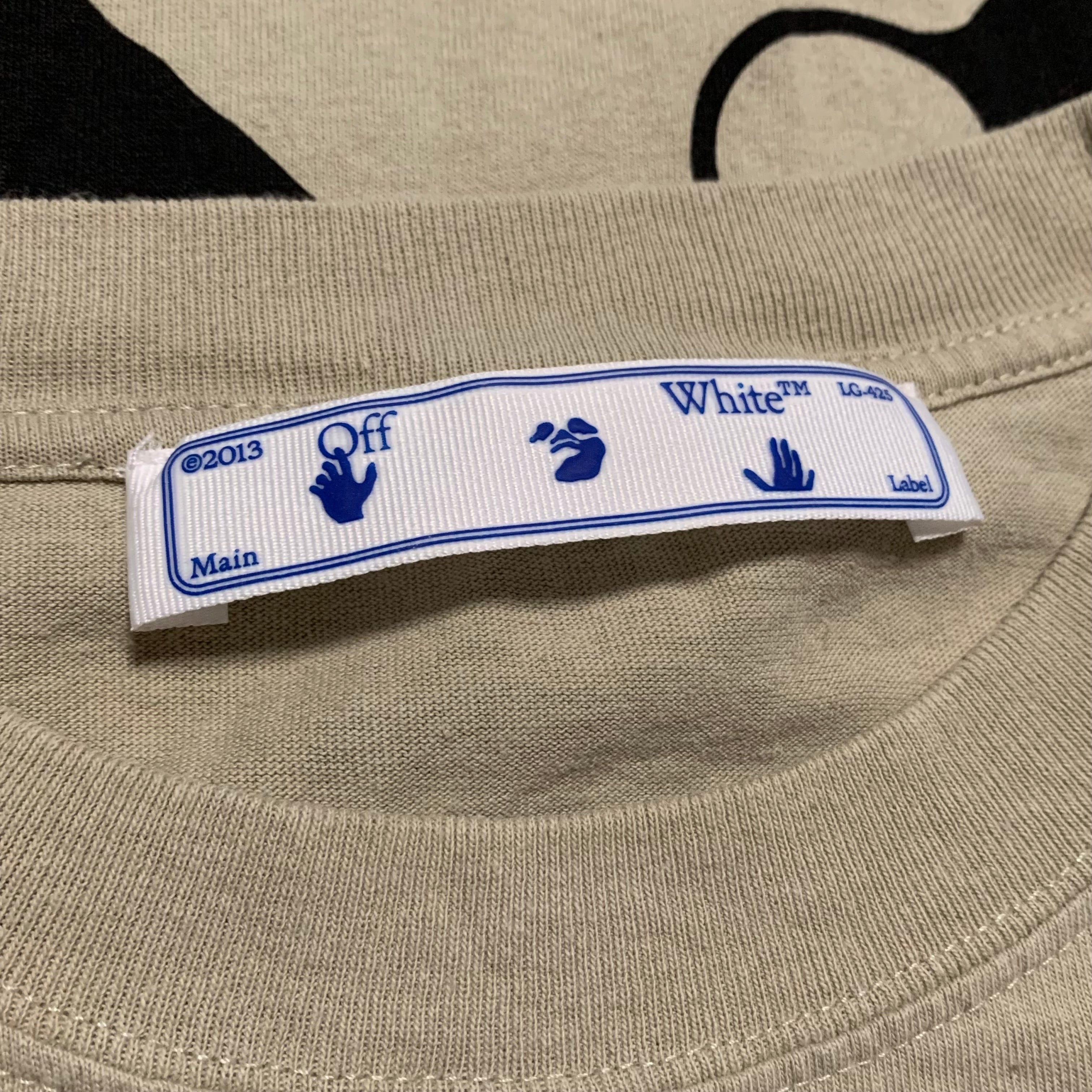 Off White Small Bubble Arrows Beige Tee Virgil Abloh