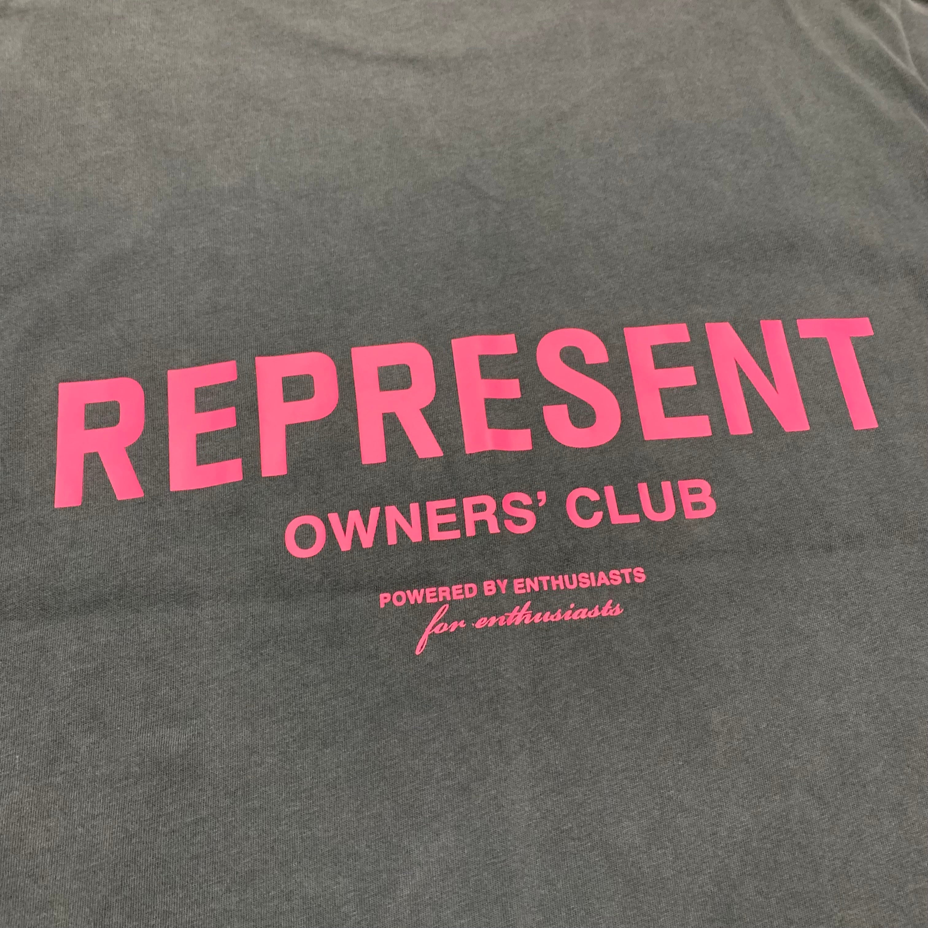 Represent Small Owners Club Vintage Grey Tee Pink