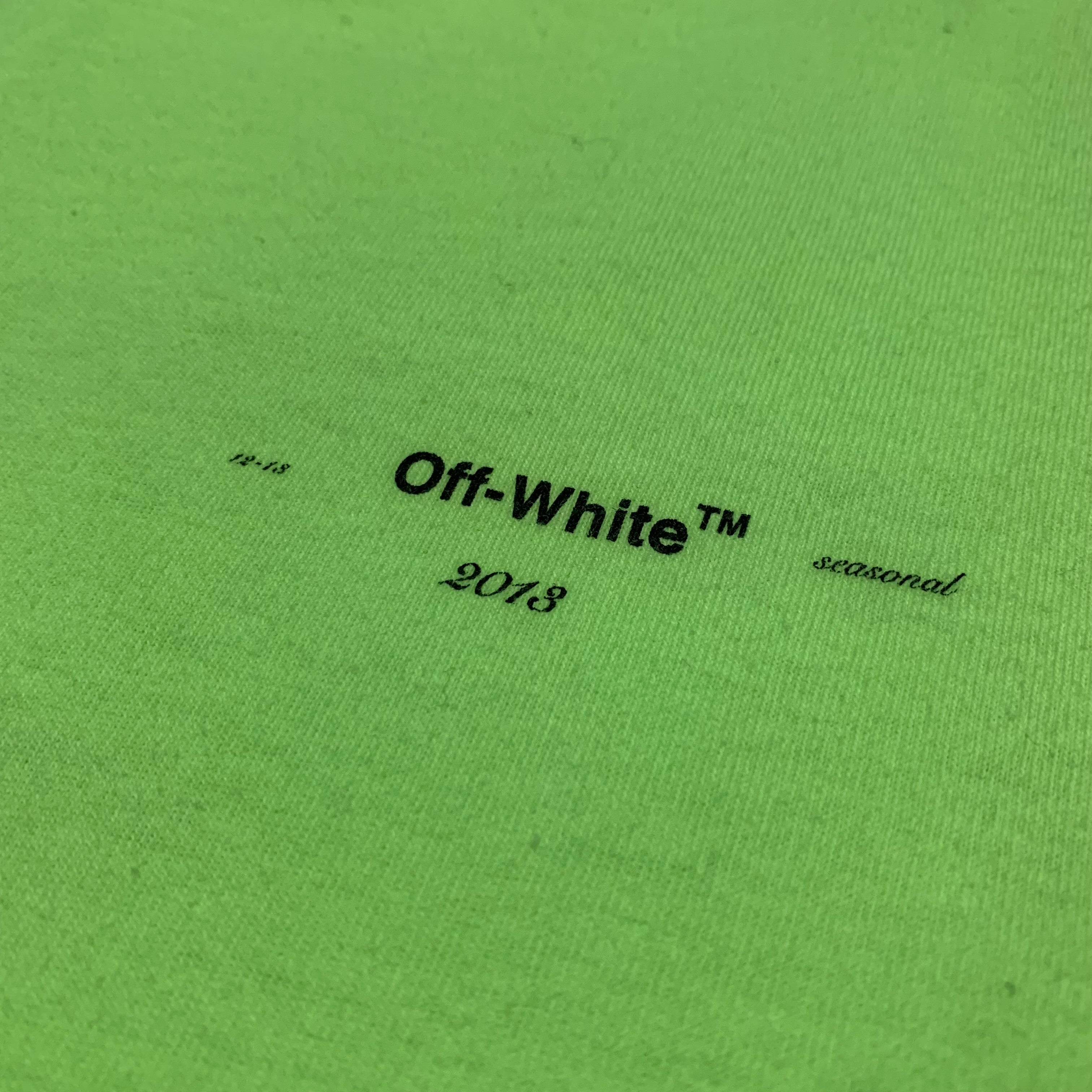 Off White Small Neon Green Arrows Tee Virgil Abloh (OMAA027R20185032)