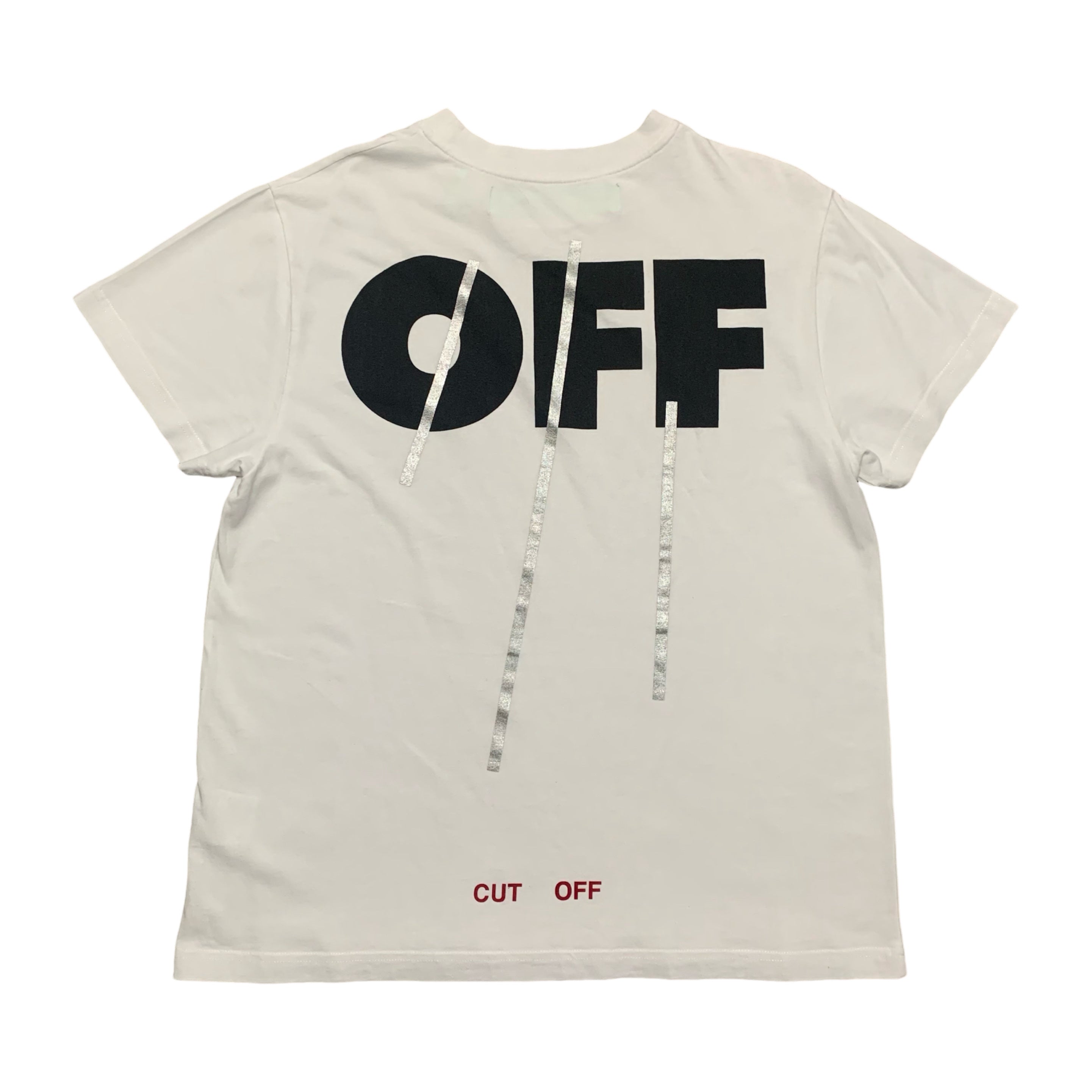 Off White XS Silver White Tee Virgil Abloh