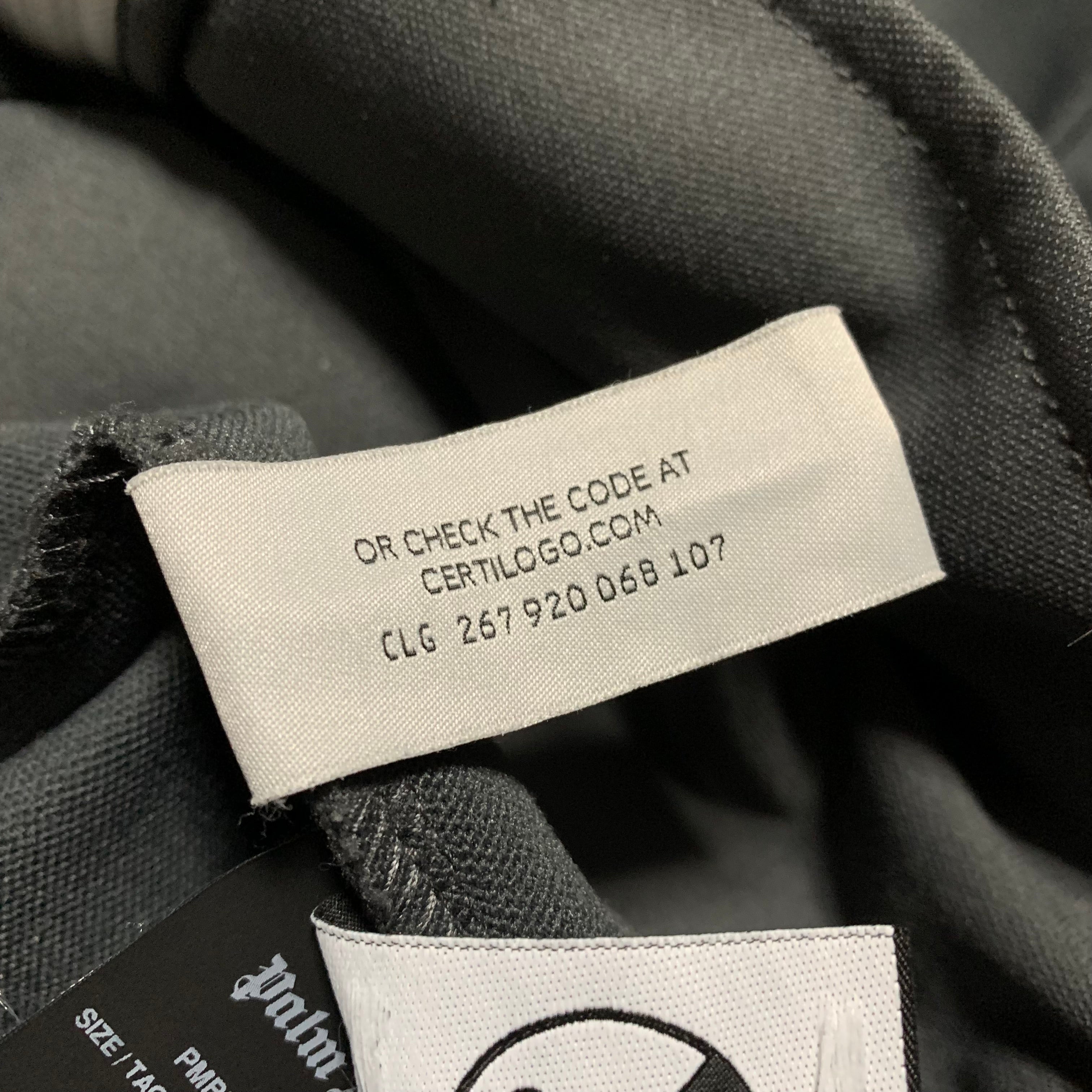 Palm Angels Large Grey Classic Track Jacket Top