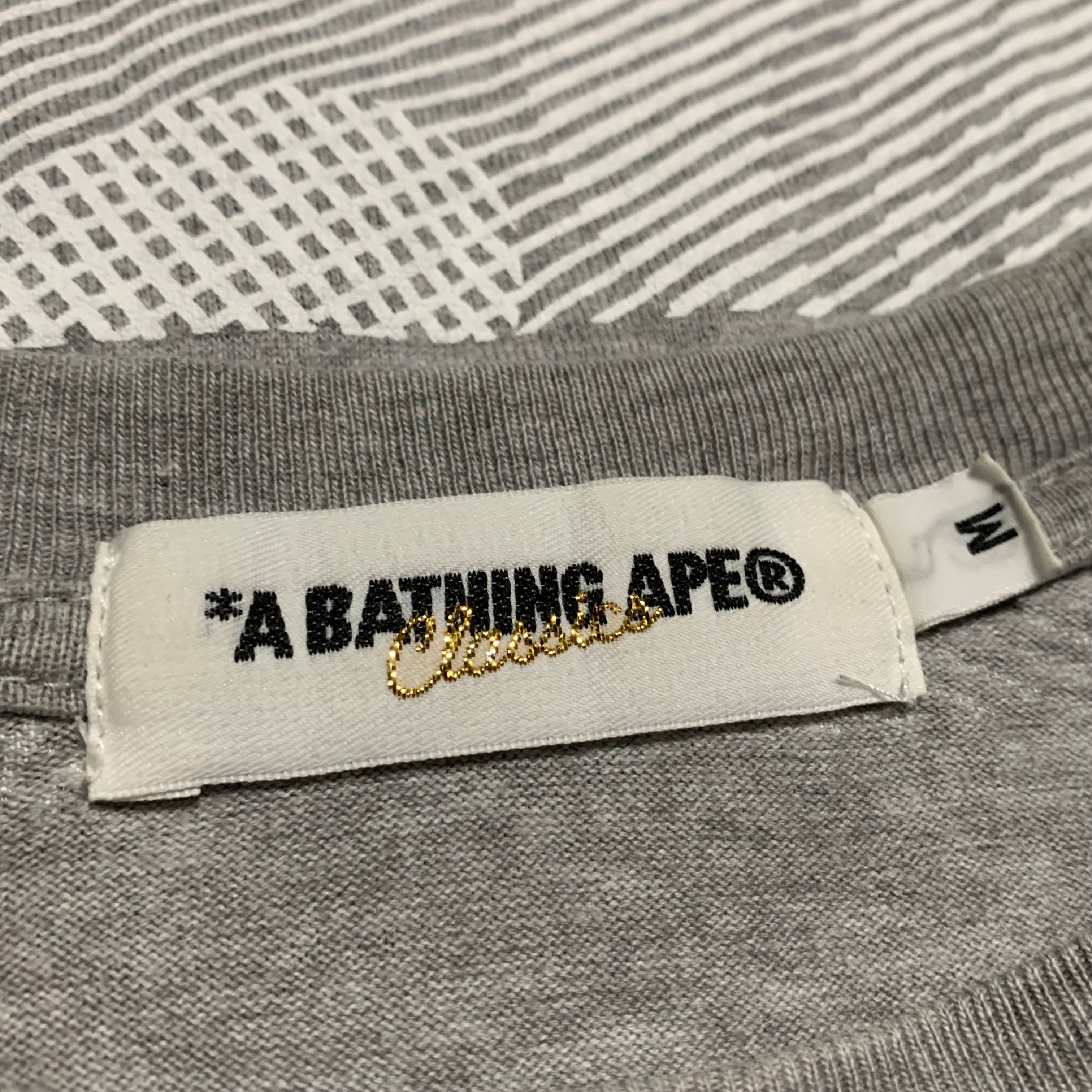 Bape Medium Camo Stripe Grey Tee A Bathing Ape Vintage 90s