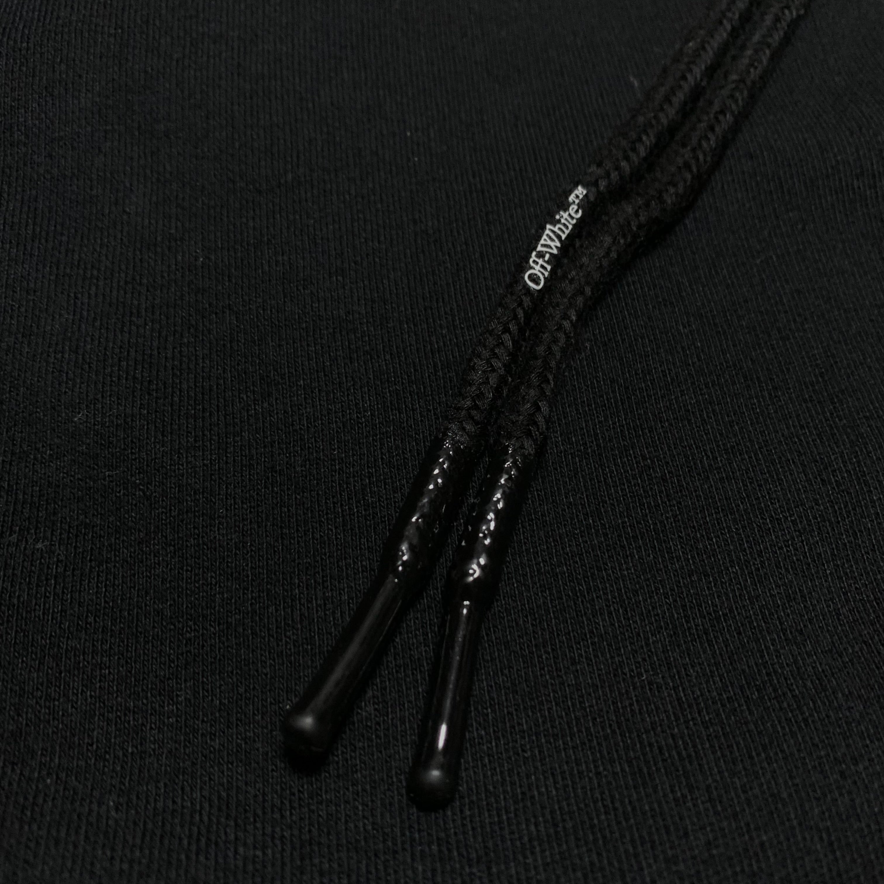 Off White Medium Thunder Logo Black Zip Hoodie Virgil Abloh