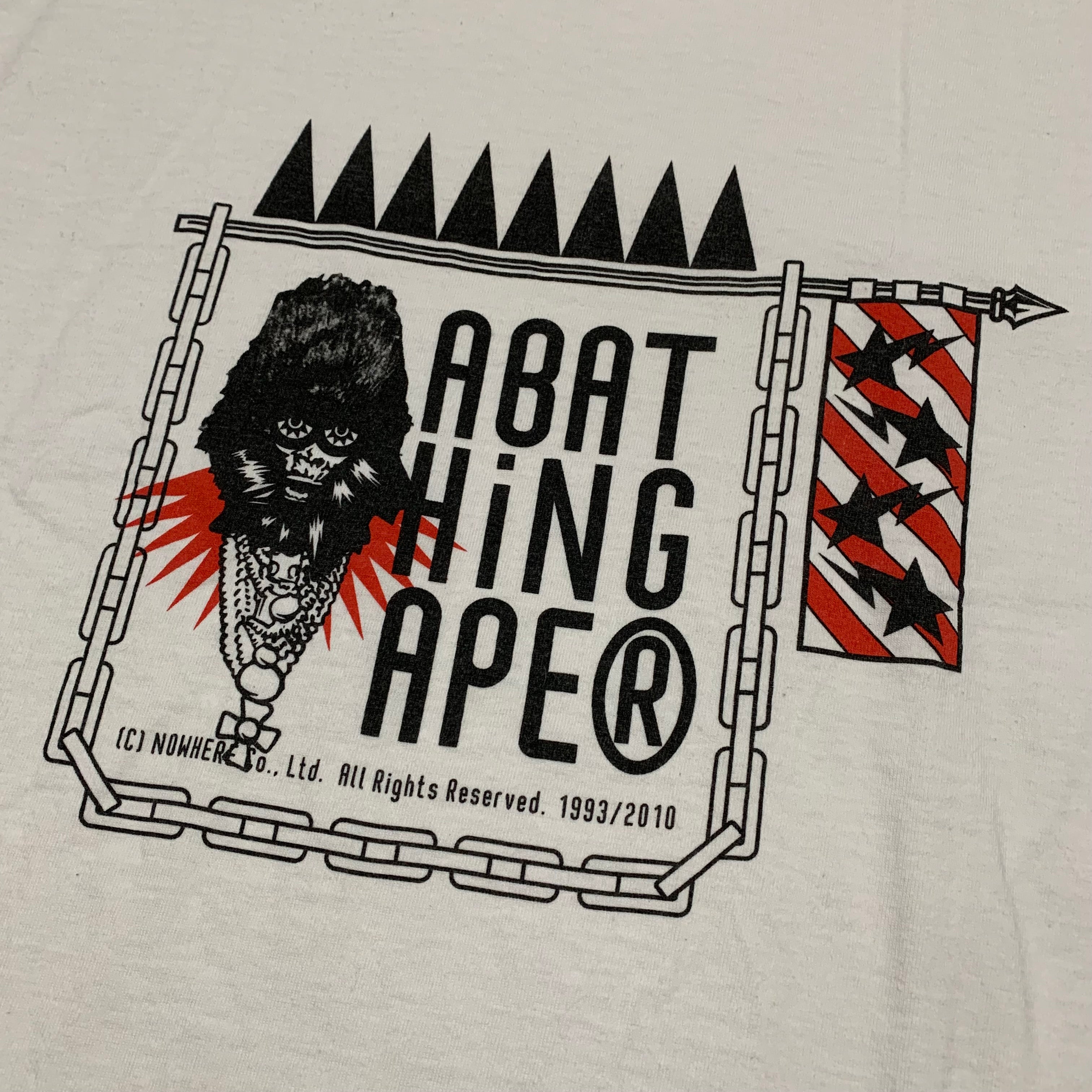 Bape Large Original Fake White Tee A Bathing Ape 2010