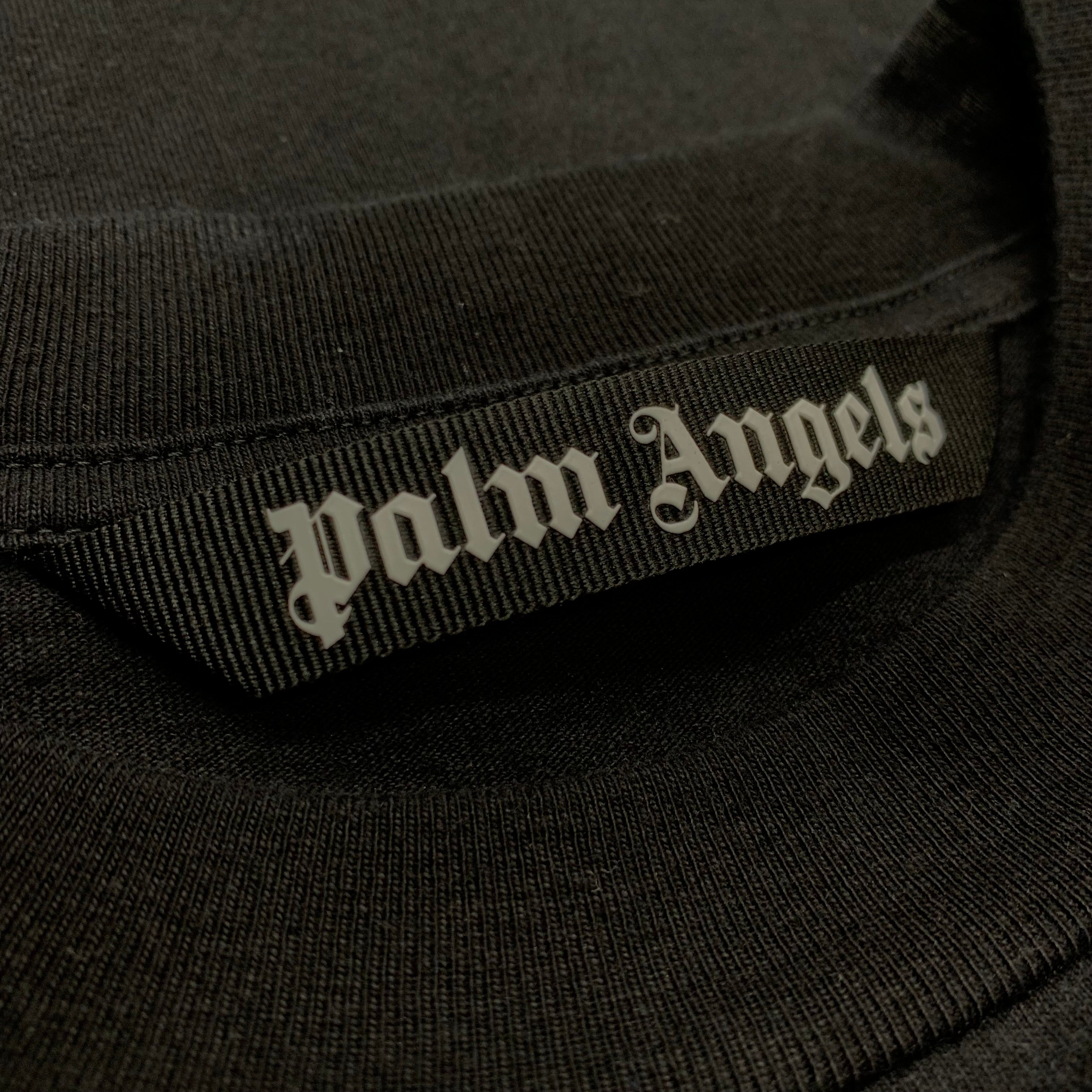 Palm Angels Small Tee New Folk Black T-Shirt