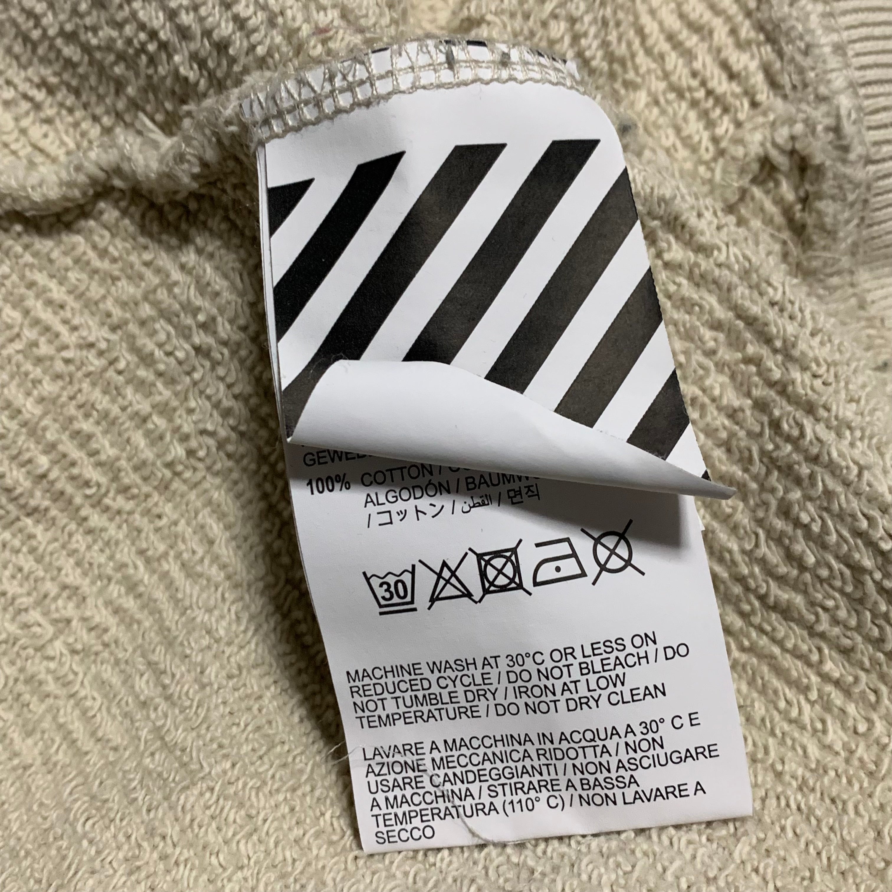 Off White Medium Bats Print Beige White Crewneck Sweatshirt Virgil Abloh