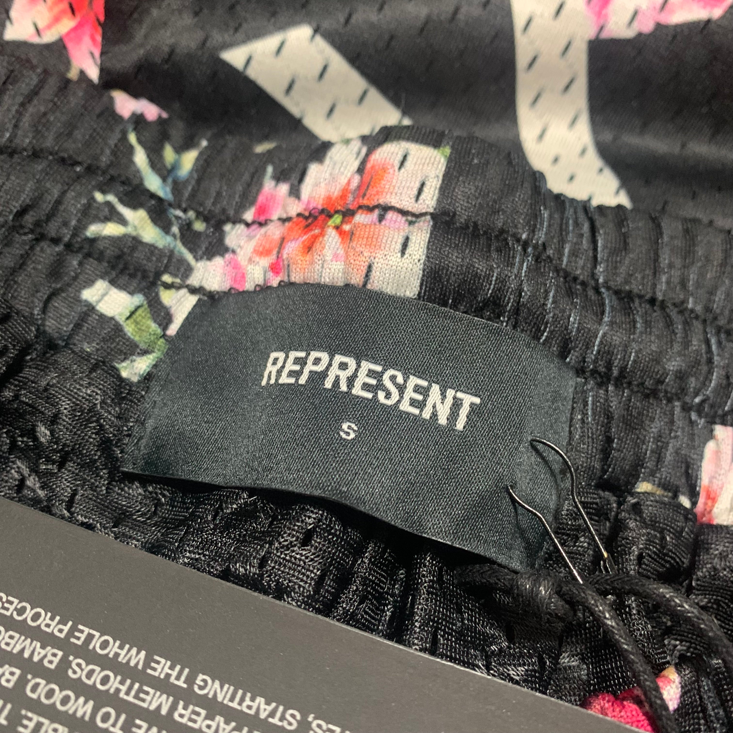 Represent Small Shorts Floral Mesh Black Shorts