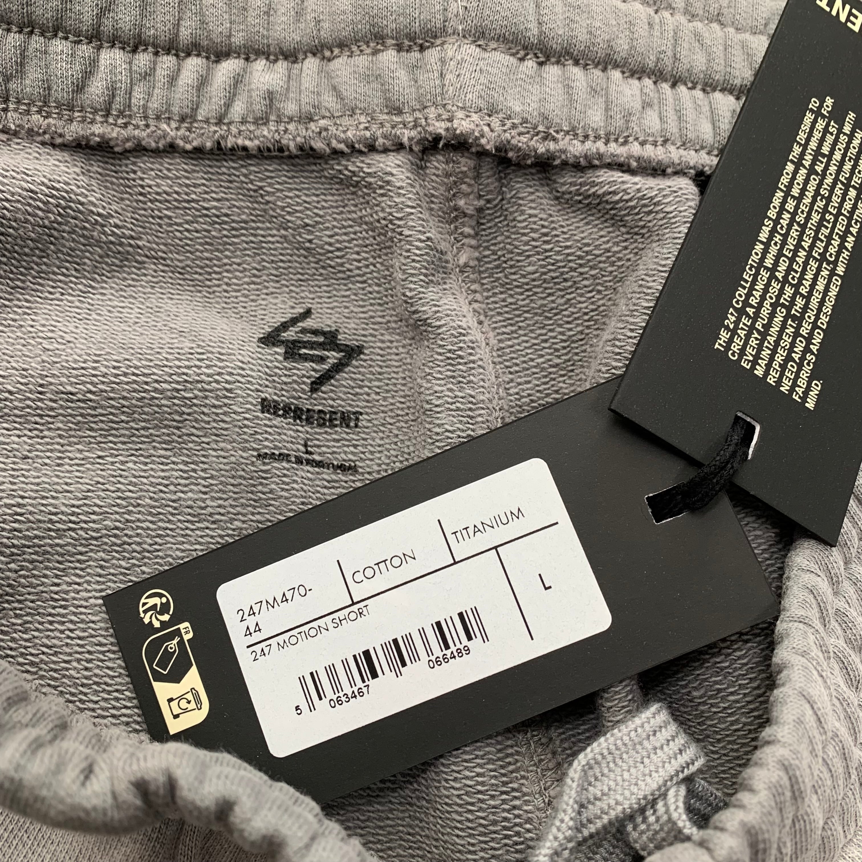 Represent Large Shorts 247 Motion Titanium Grey Shorts Bottoms