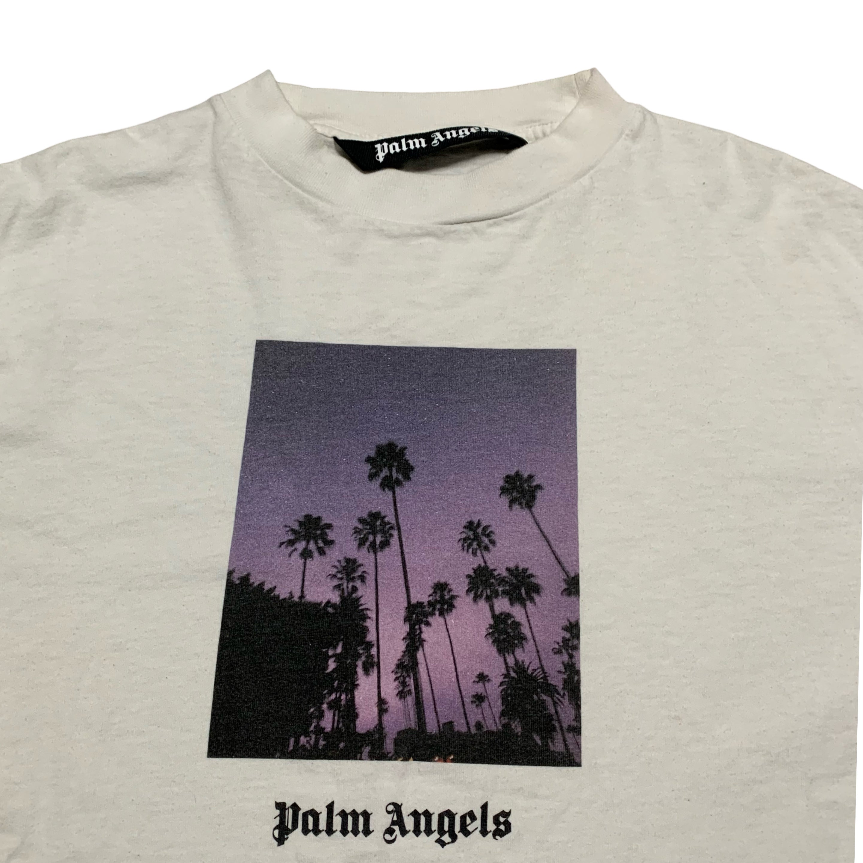 Palm Angels Small Palm Tree Graphic White Tee