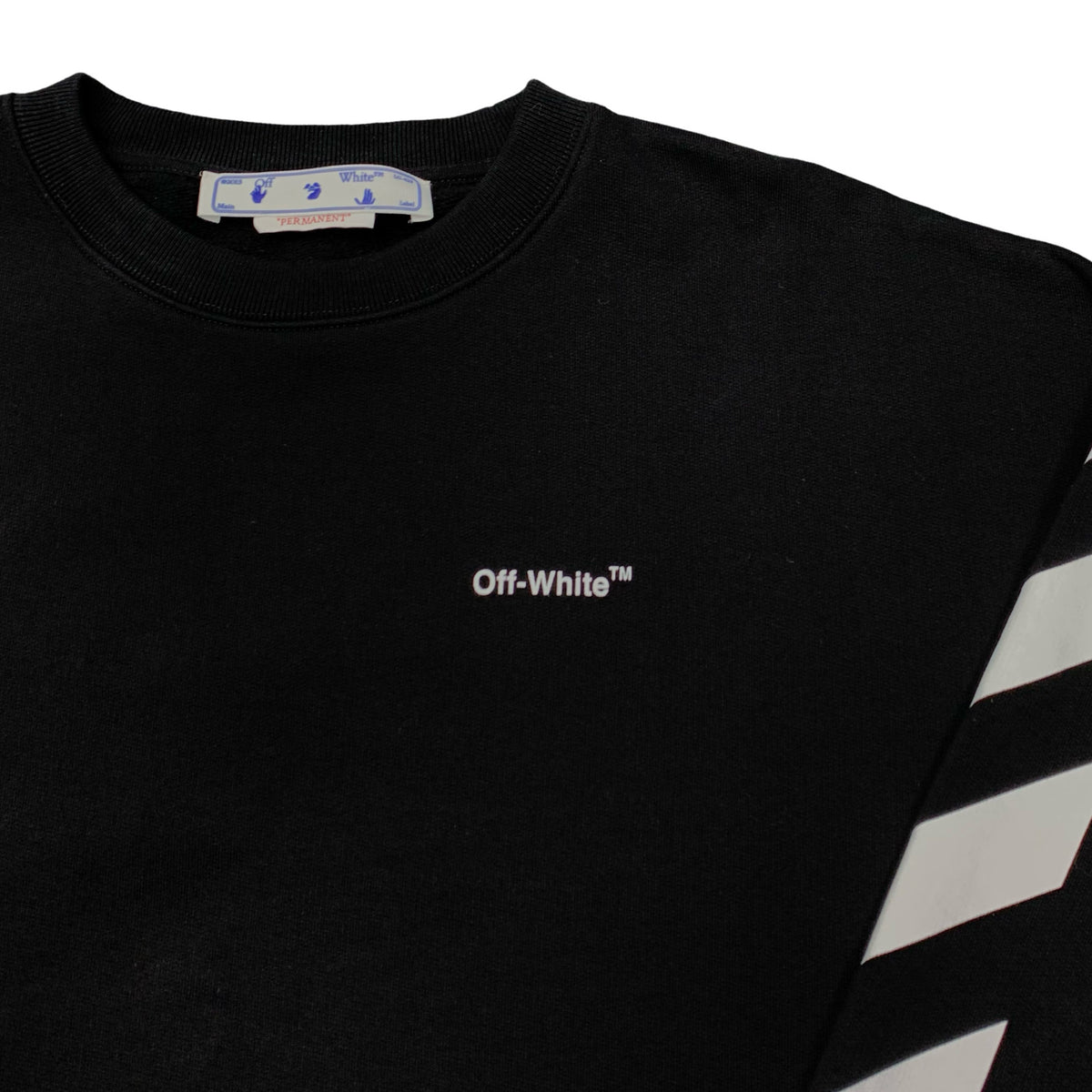 Off White Large Sweatshirt Diag Black Crewneck Virgil Abloh