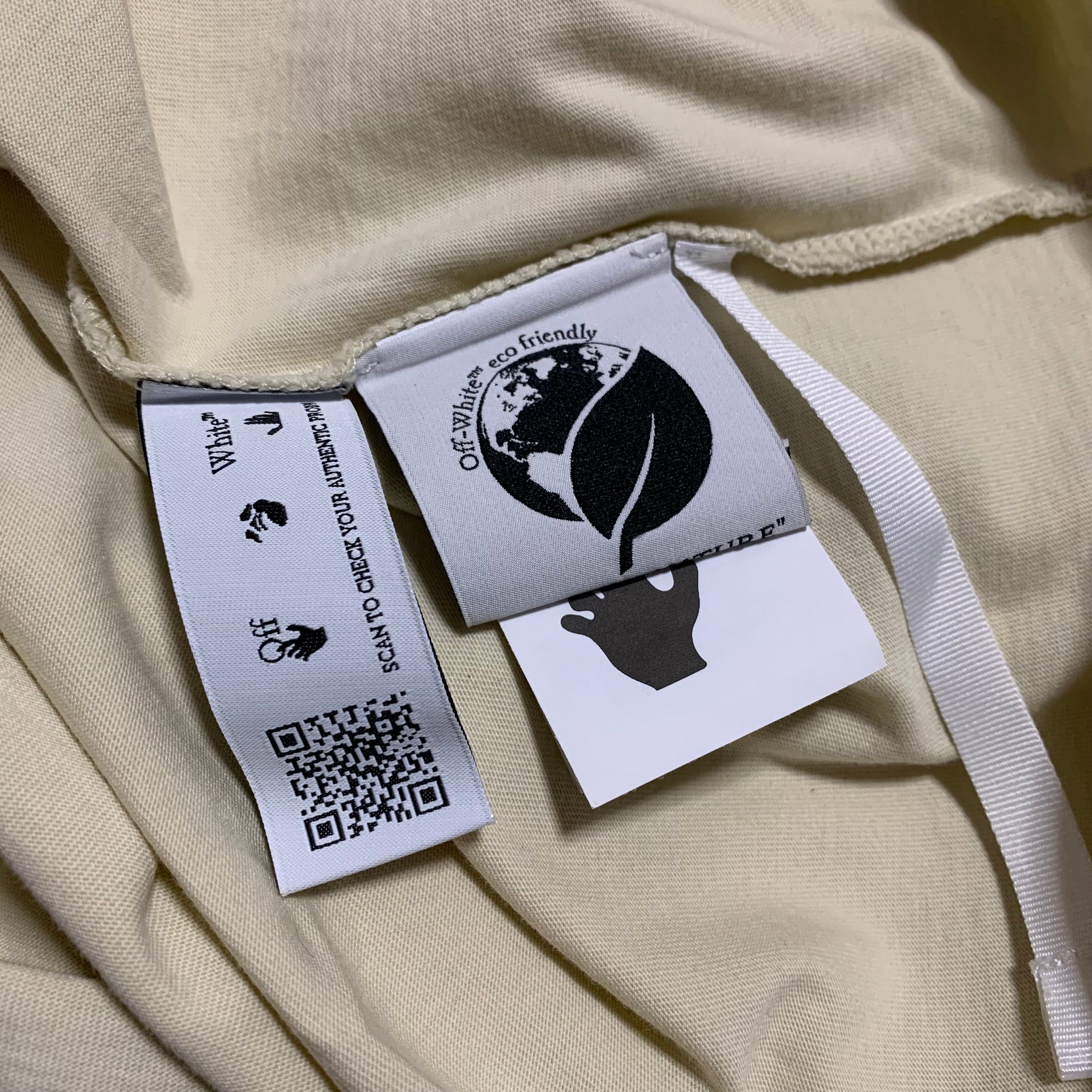 Off White Small Exactly The Opposite Cream White Tee Virgil Abloh