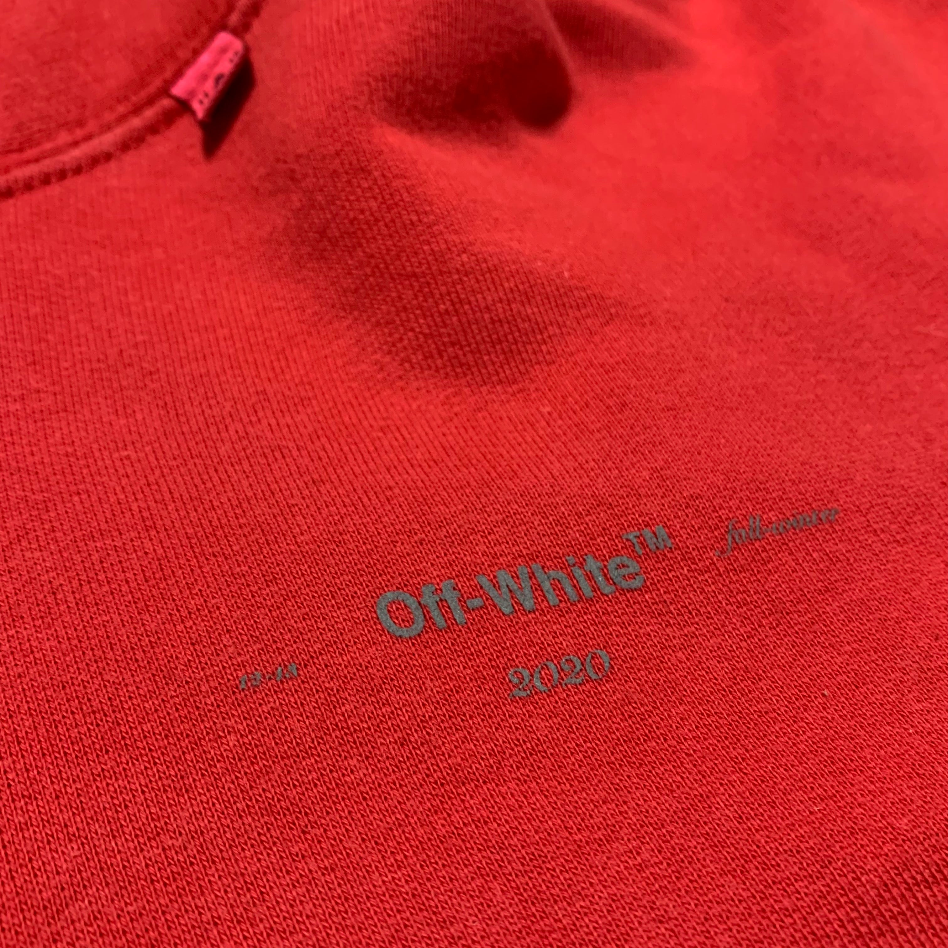 Off White Large Outline Arrows Red Hoodie Virgil Abloh