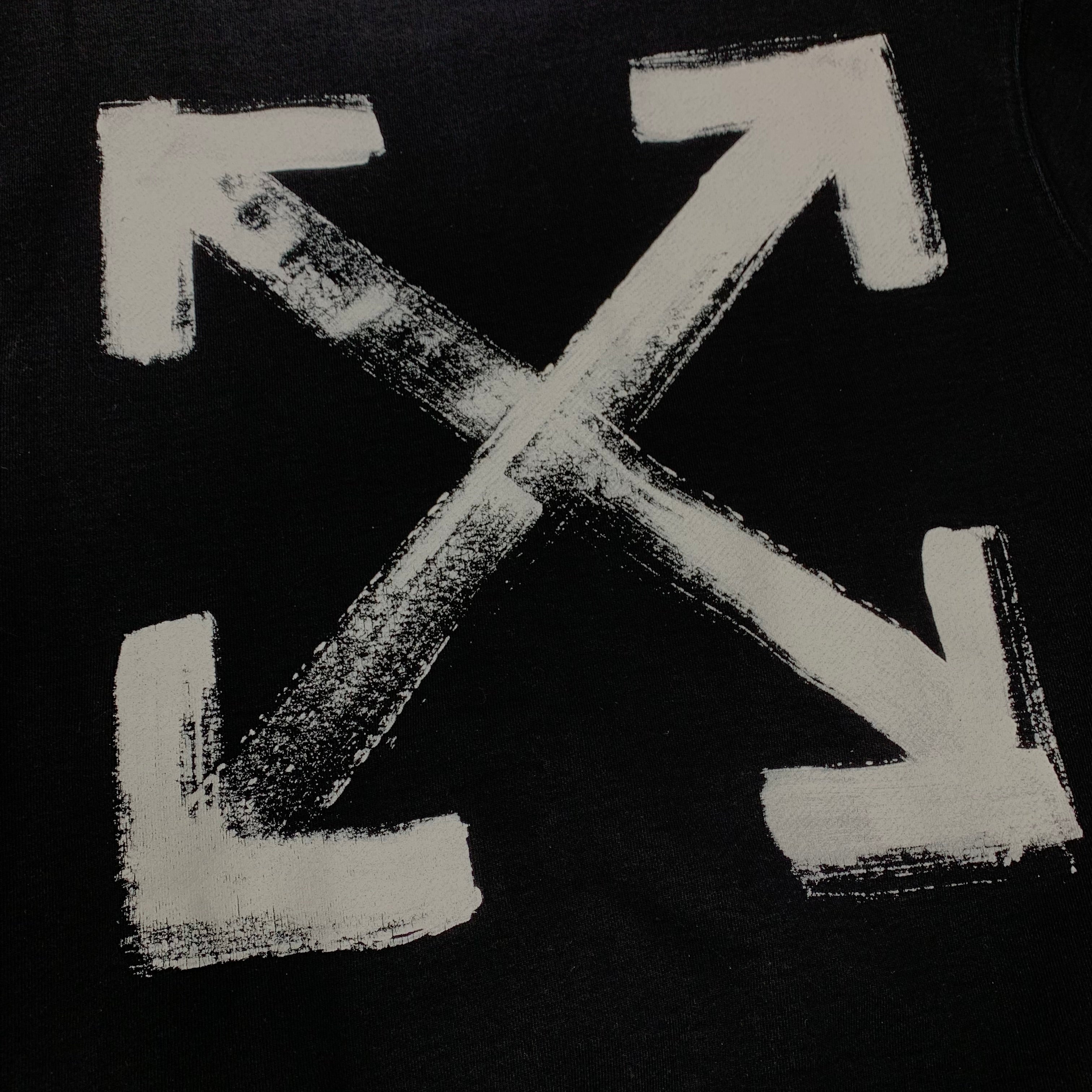 Off White Small Sweatshirt Paint Arrows Black Crewneck Virgil Abloh