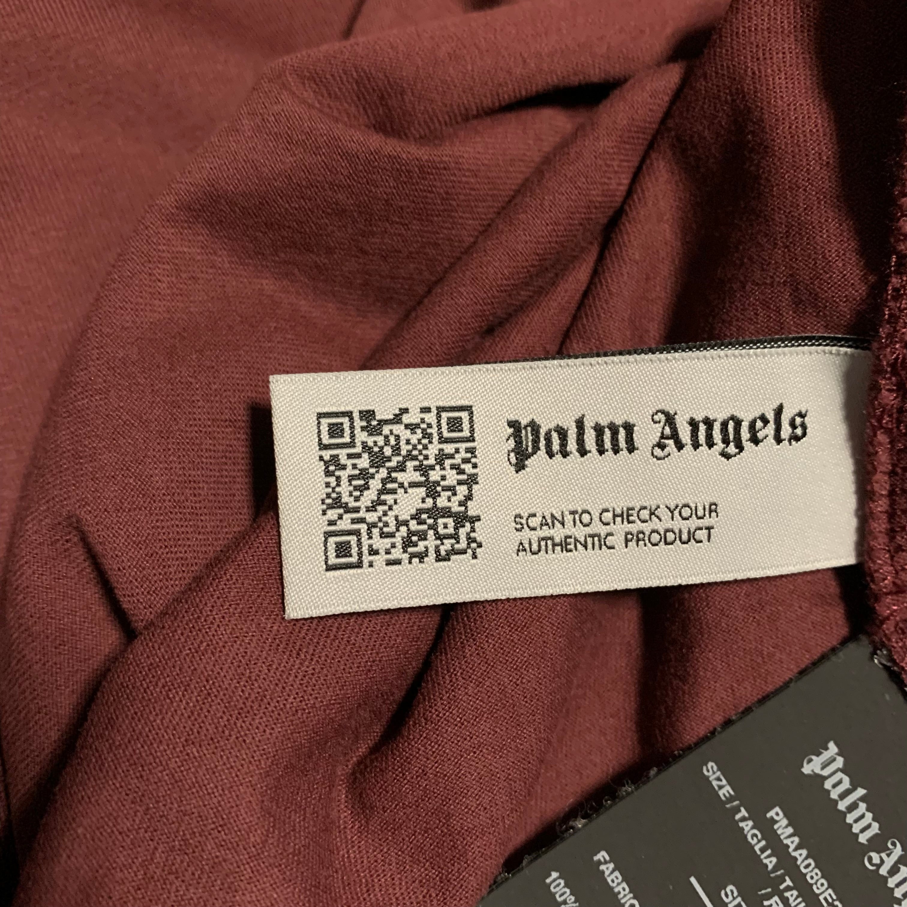 Plam Angels Large Monogram Burgundy Tee