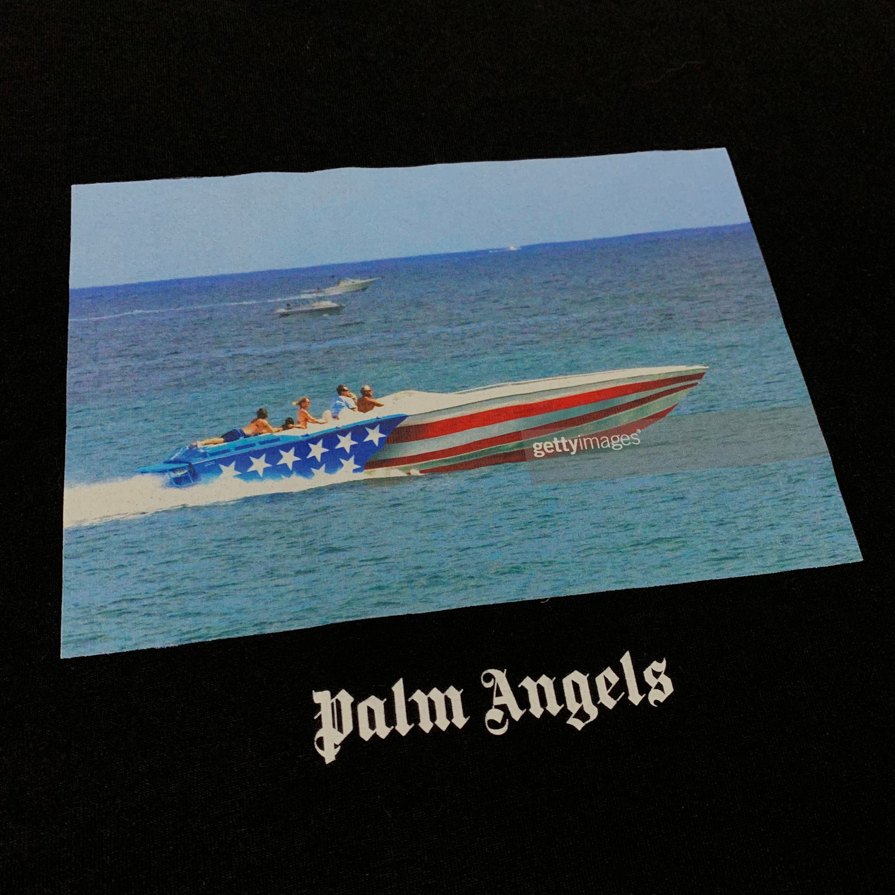 Palm Angels Medium Speedboat USA Black Tee