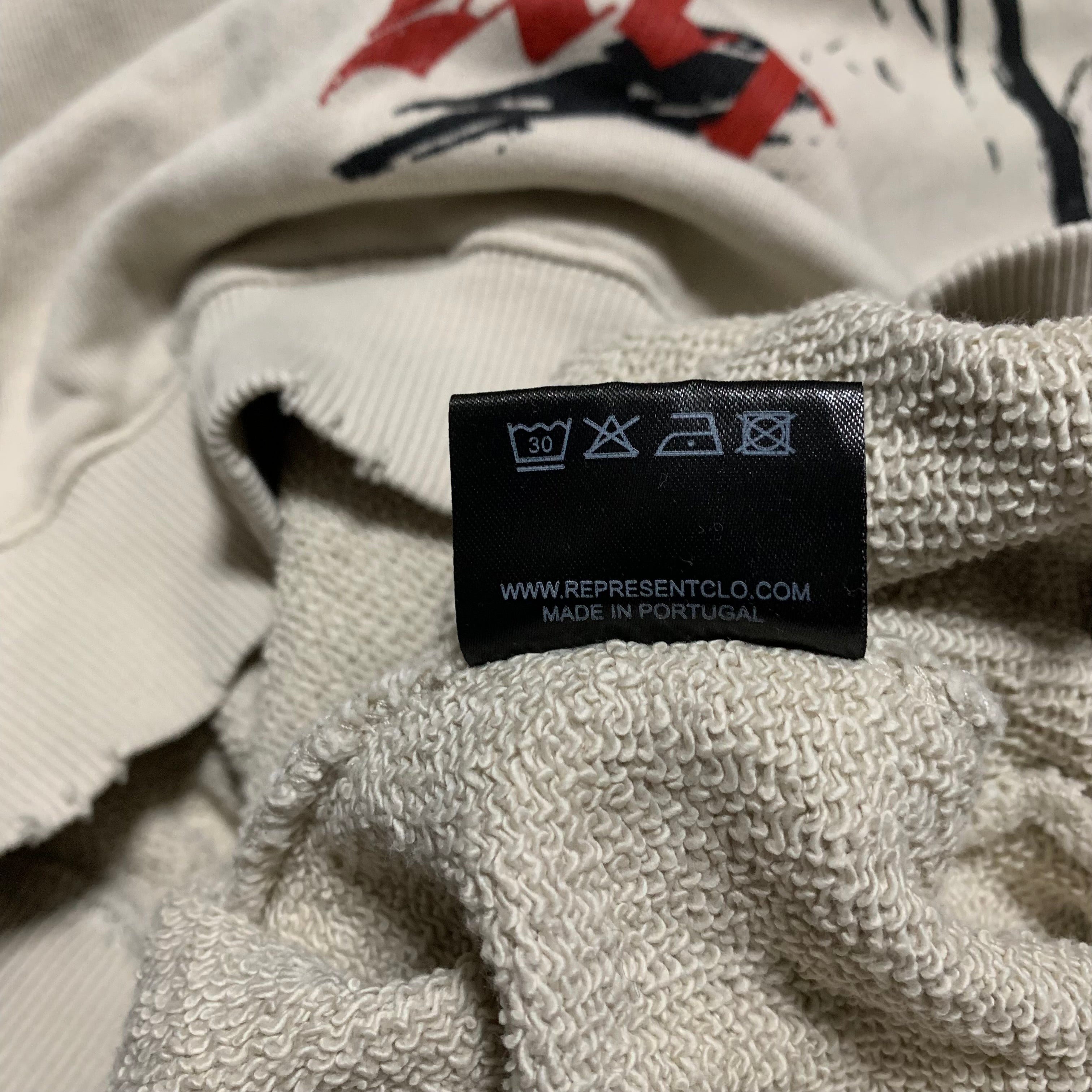 Represent Small Iron Spirit Vintage White Sweatshirt Crewneck