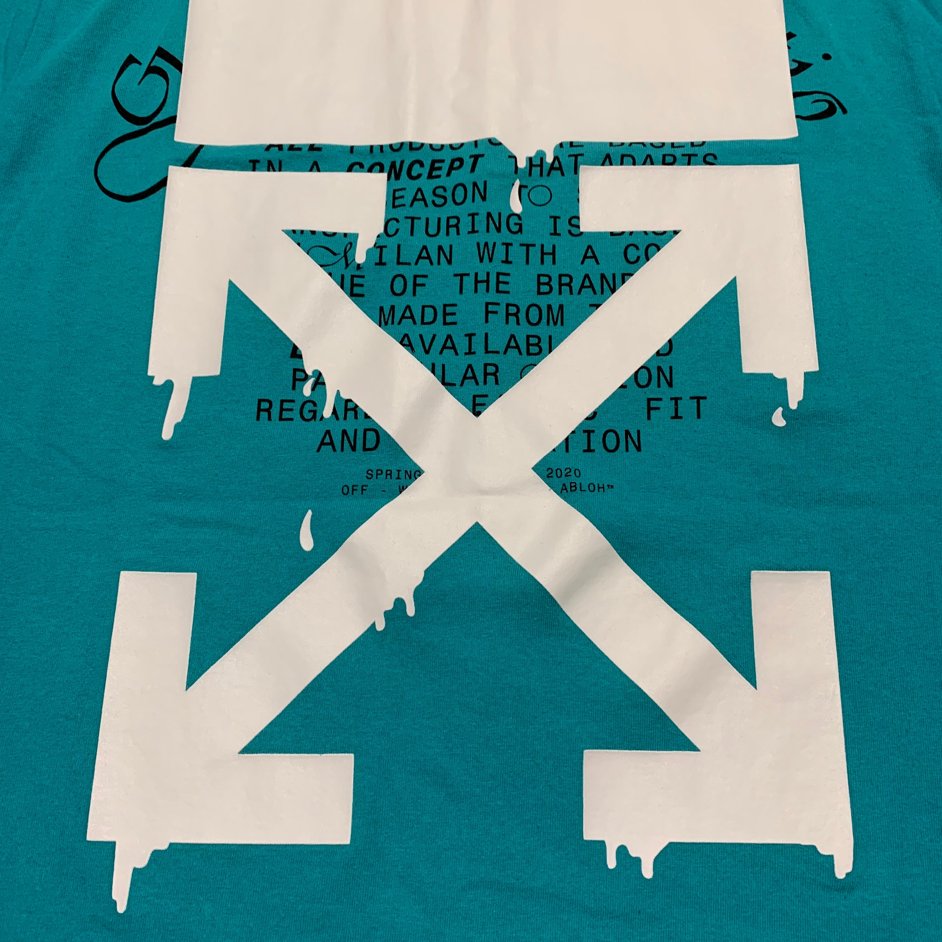 Off White Small Dripping Arrows Blue Tee Virgil Abloh