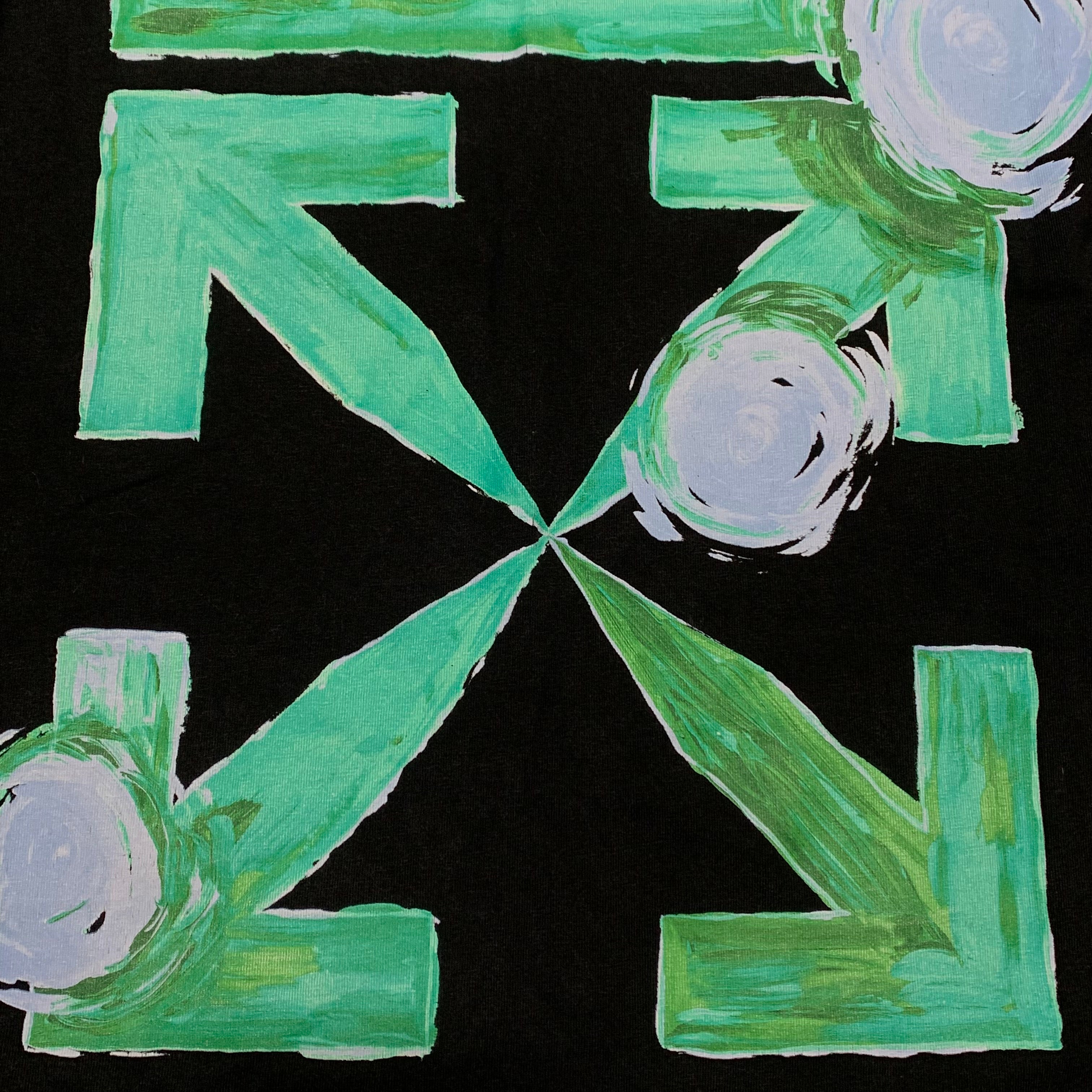 Off White Medium Tornado Arrows Black Tee Virgil Abloh