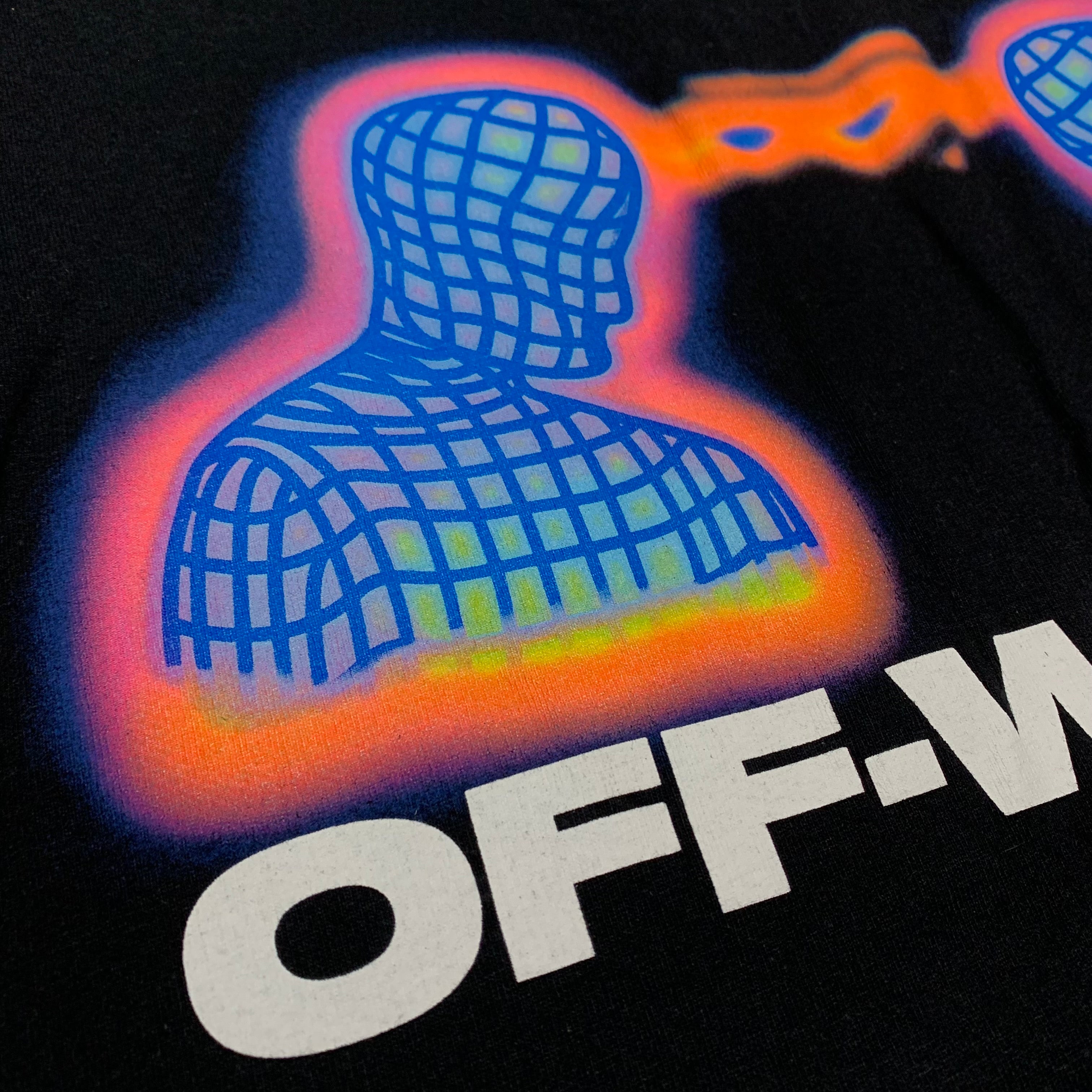Off White XL Thermo Man Black Tee Virgil Abloh