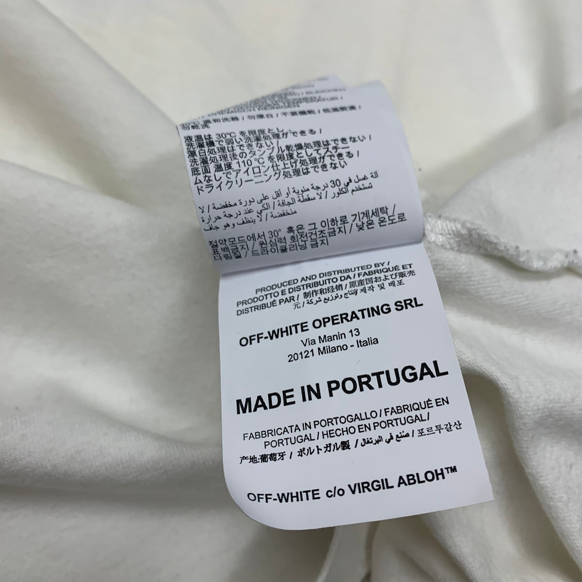 Off White Large Tee Acrylic Arrows White T-Shirt Virgil Abloh
