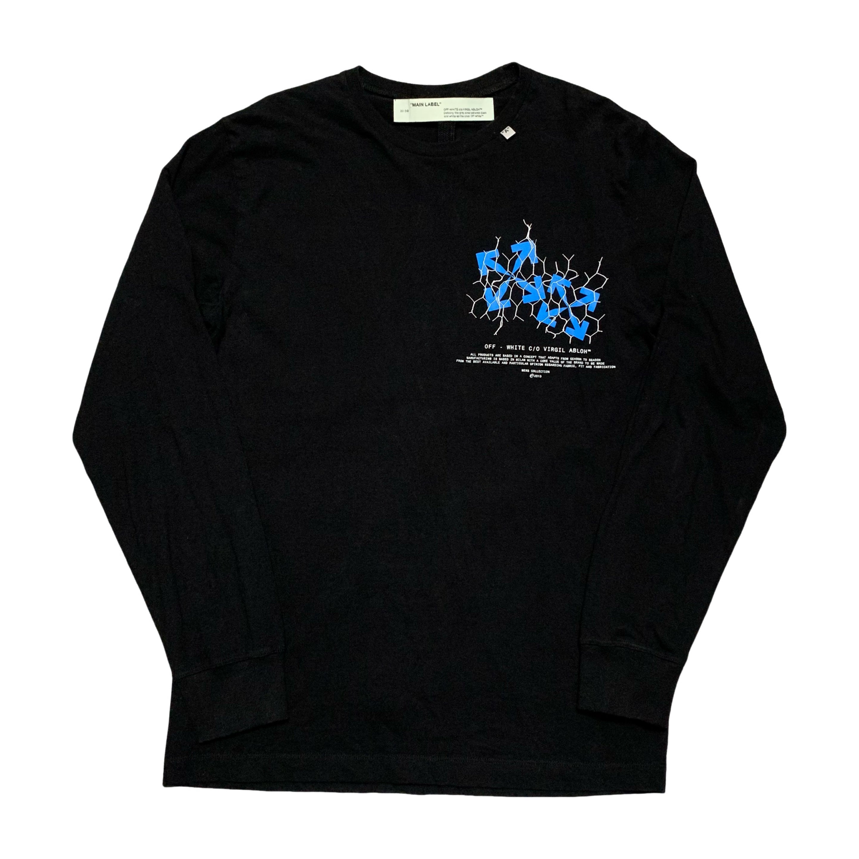 Off White Medium Fence Arrows Black Long Sleeve Tee Virgil Abloh