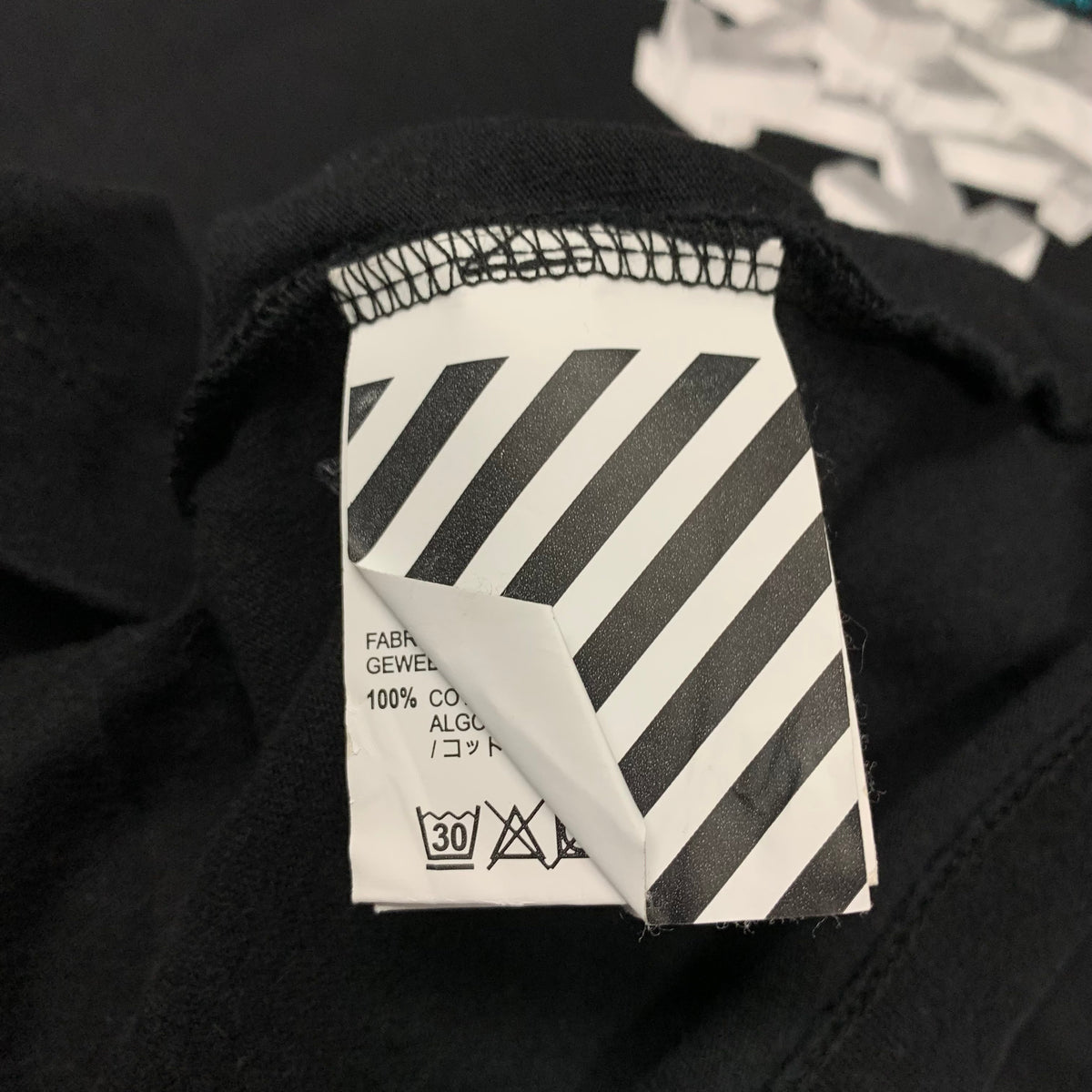 Off White Medium Tee Golden Ratio Dripping Arrows Black T-Shirt Virgil Abloh