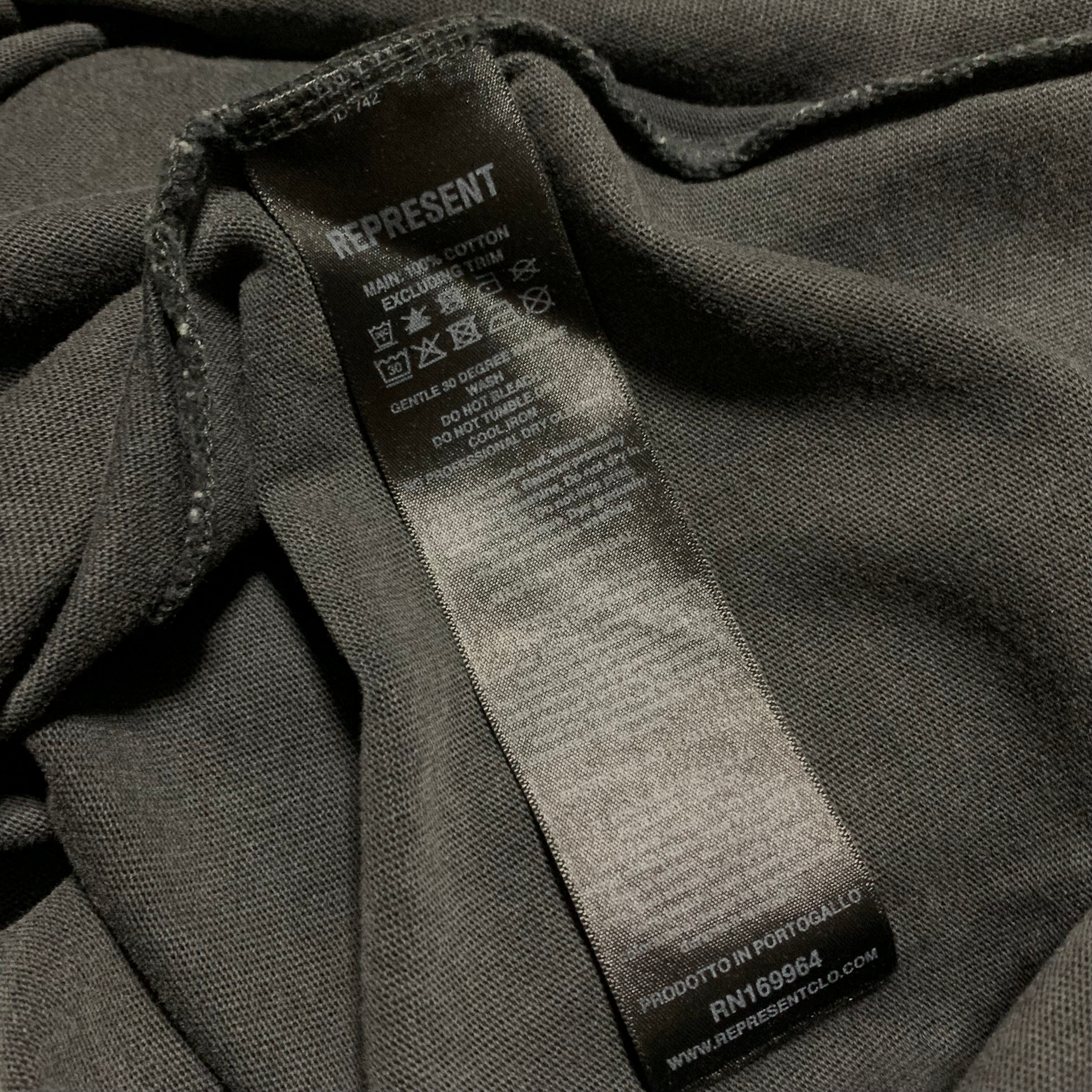 Represent Small Only The Strong Survive Vintage Black Tee Shark Graphic