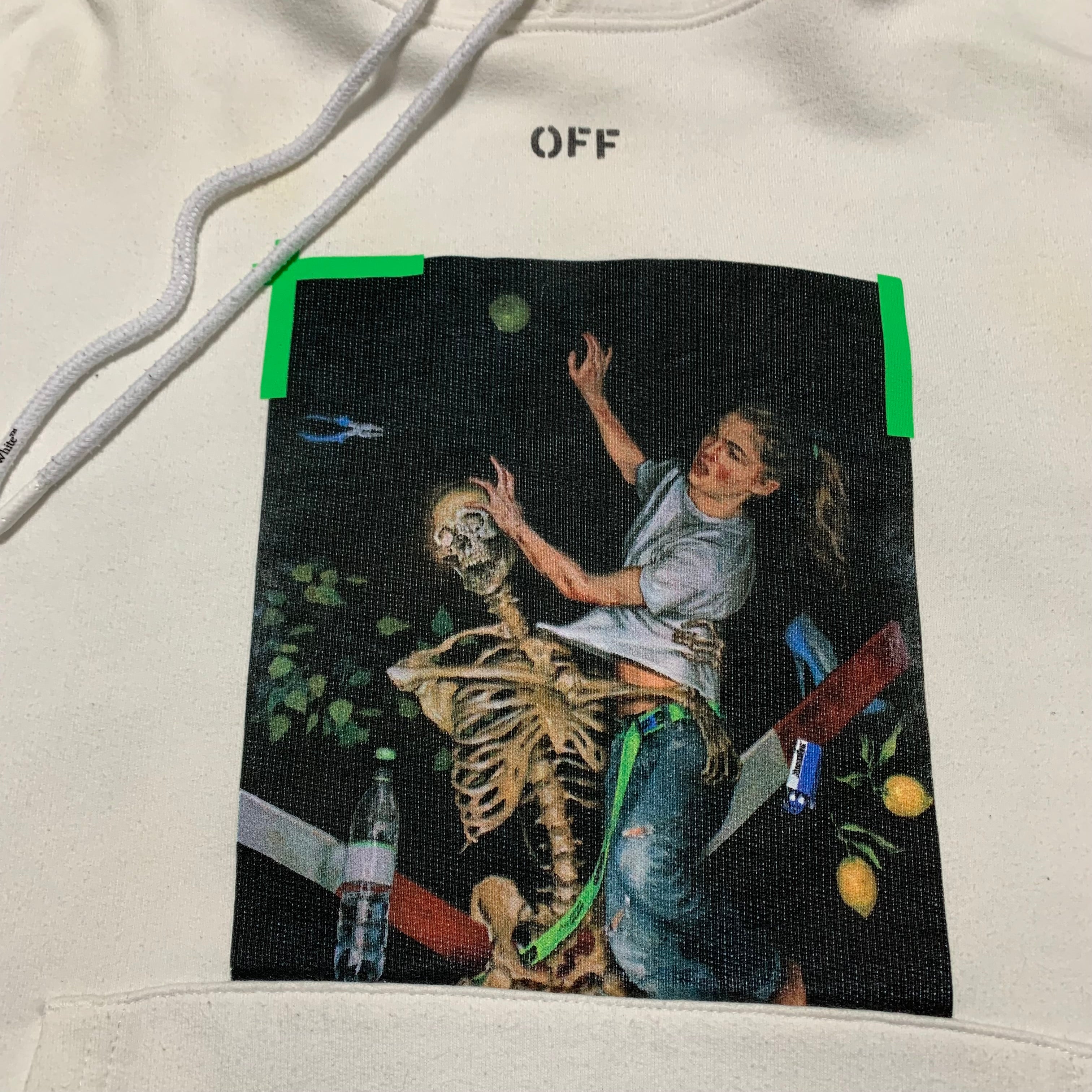 Off White Medium Pascal Arrows White Hoodie Virgil Abloh