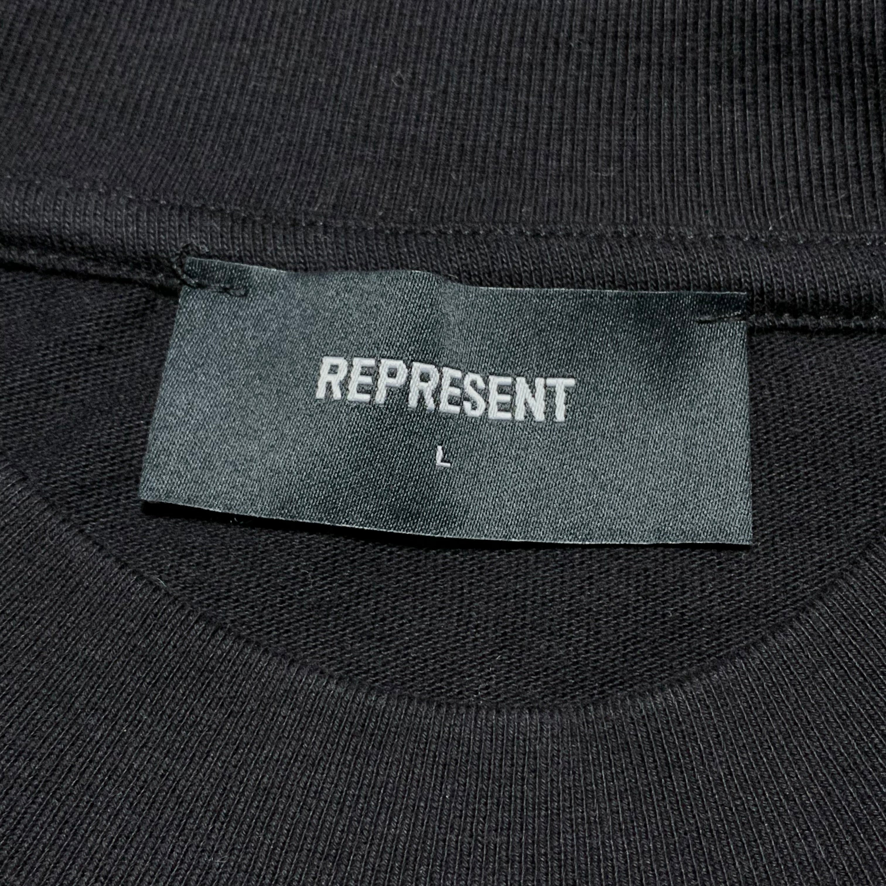 Represent Large Sample Logo Graphic Jet Black Tee