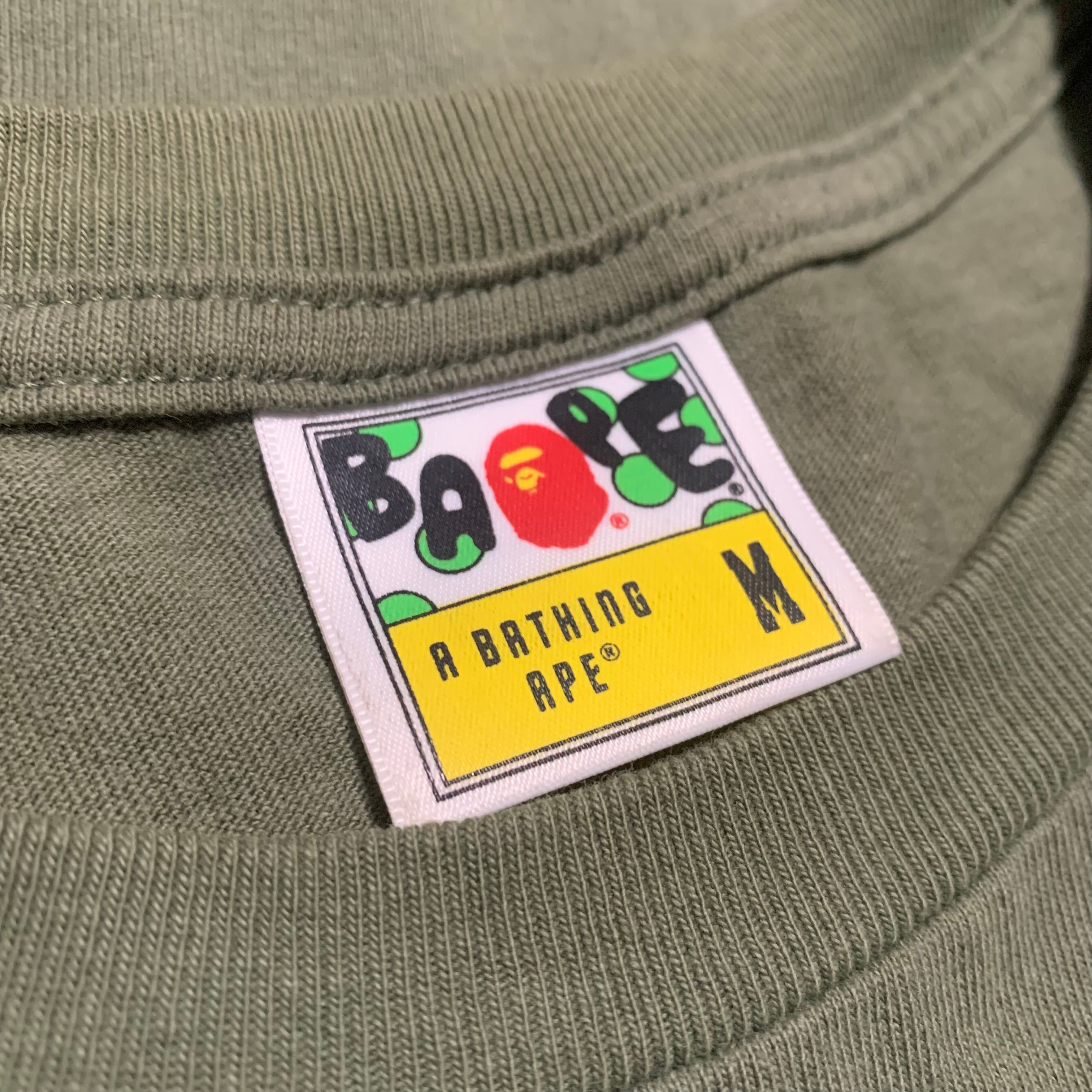 Bape Medium Shark Khaki Green Tee A Bathing Ape