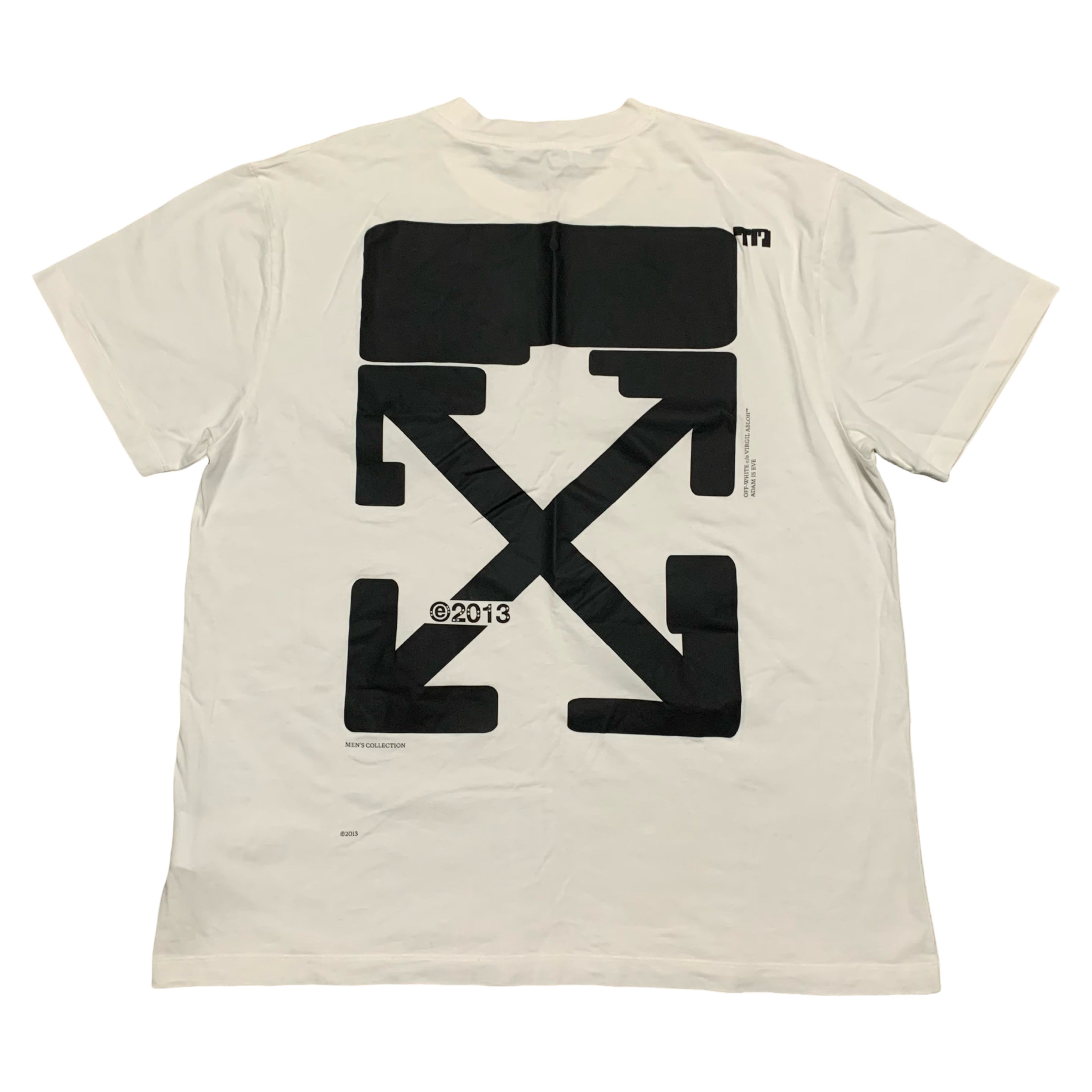 Off White Large Tech Marker White Tee Adam Is Eve Virgil Abloh