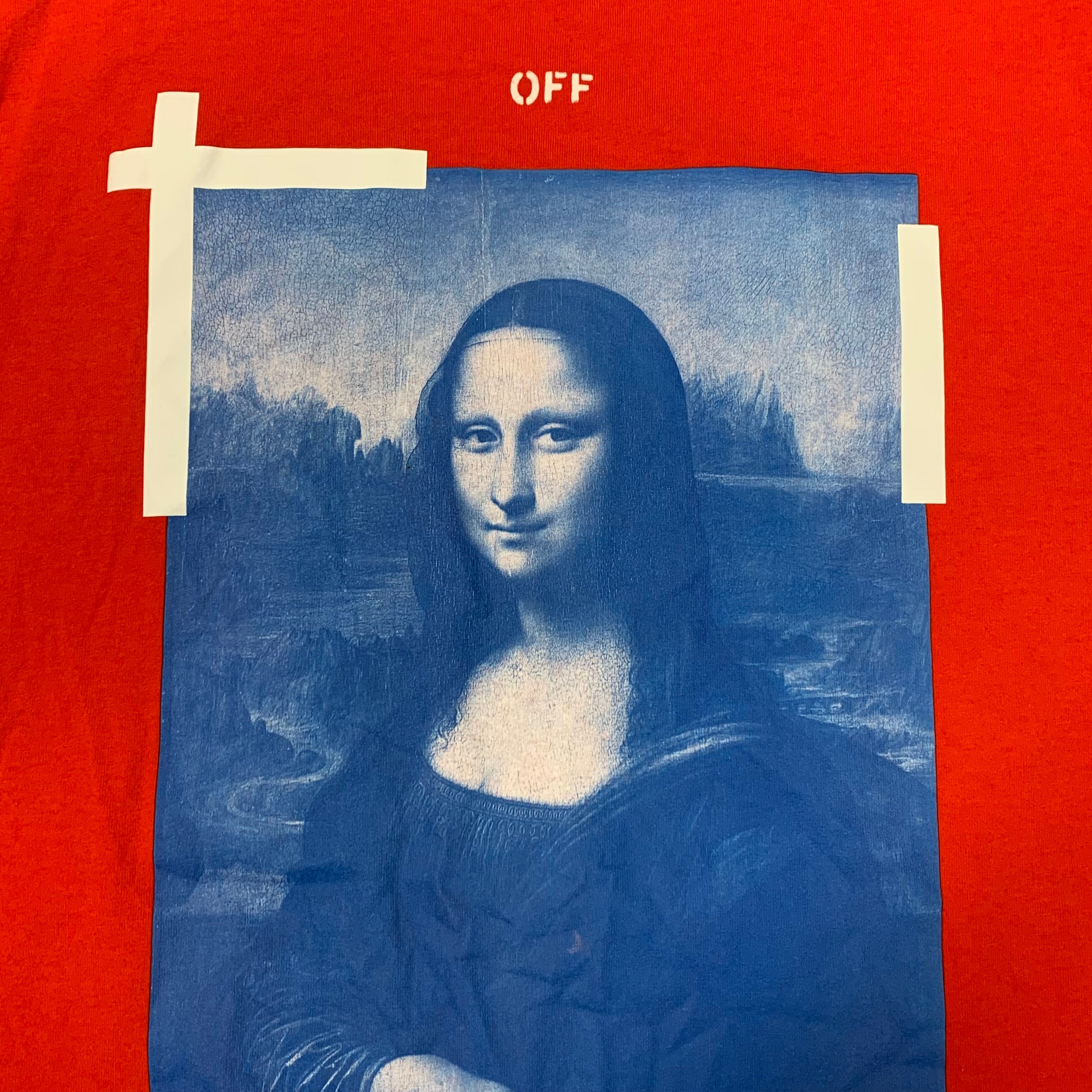 Off White XL Tee Mona Lisa Arrows Red T-Shirt Virgil Abloh