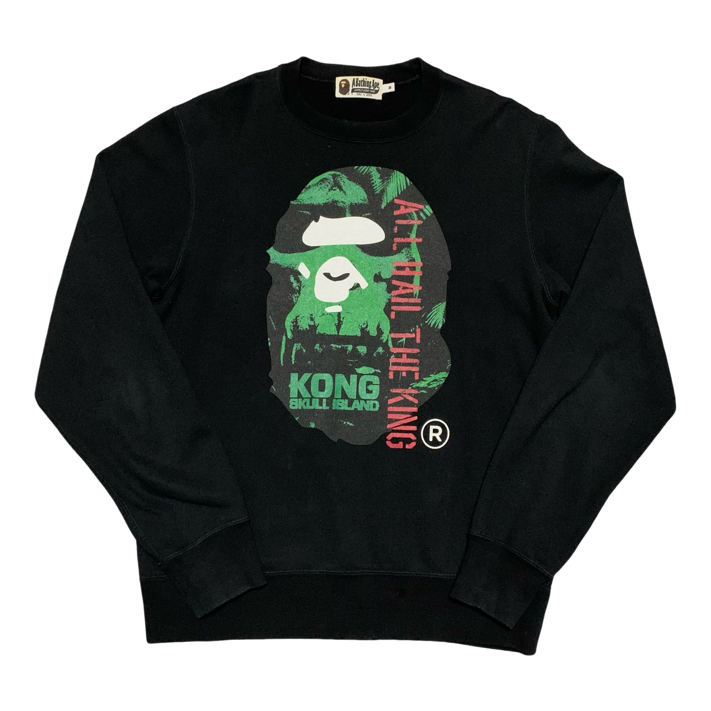 Bape Medium Kong Skull Island Black Sweatshirt Crewneck A Bathing Ape