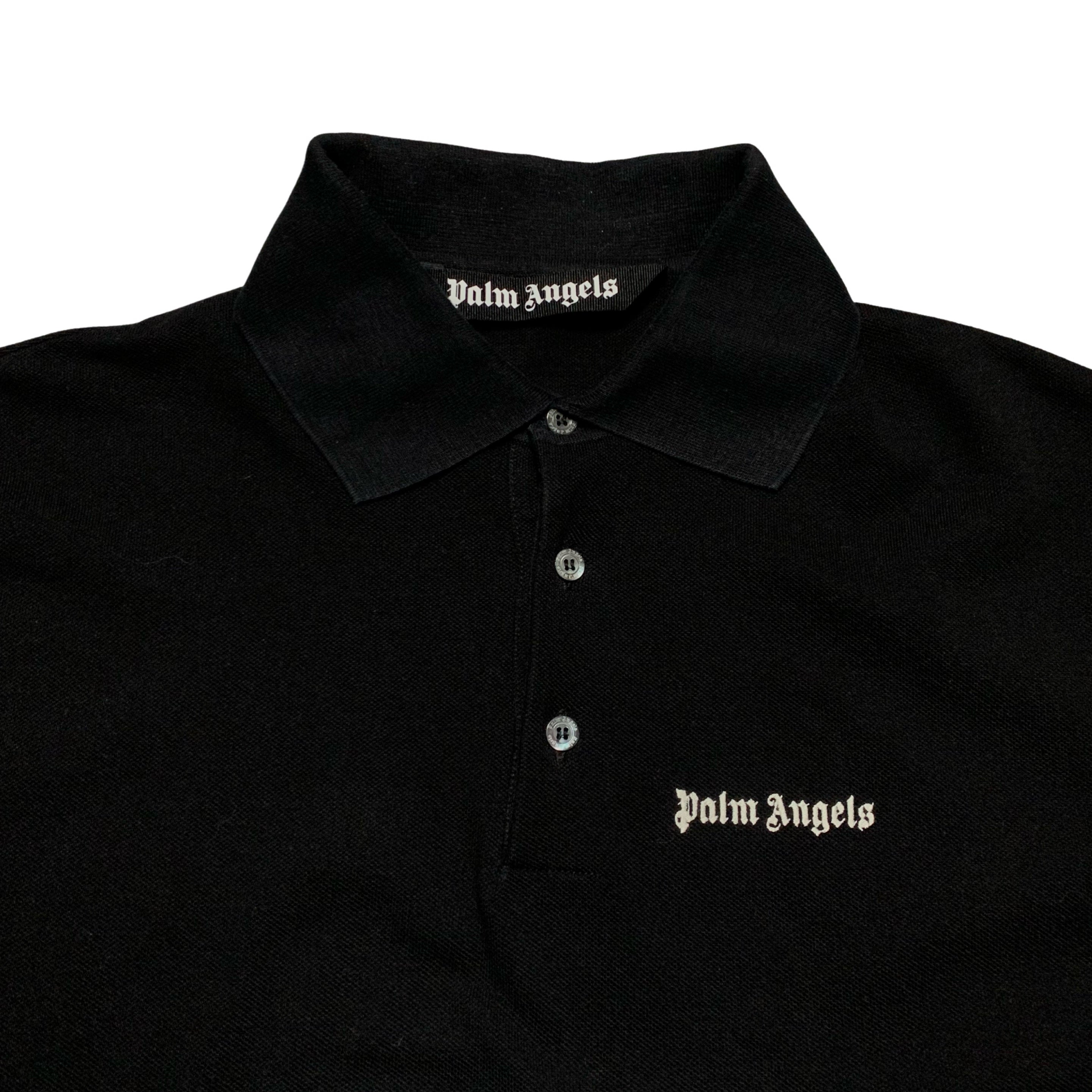 Palm Angels Small Polo Shirt Classic Black Top