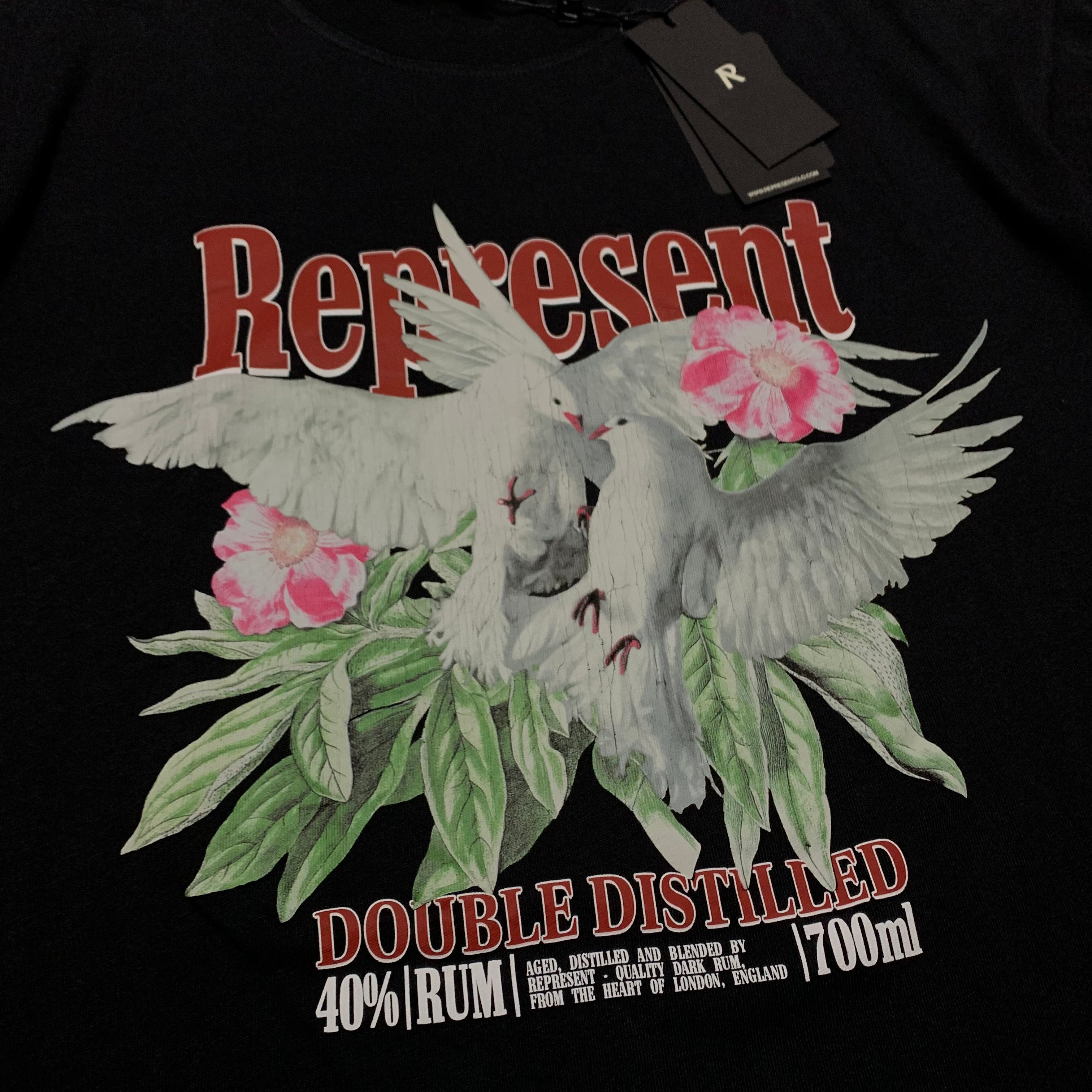 Represent Medium Double Distilled Off Black Tee