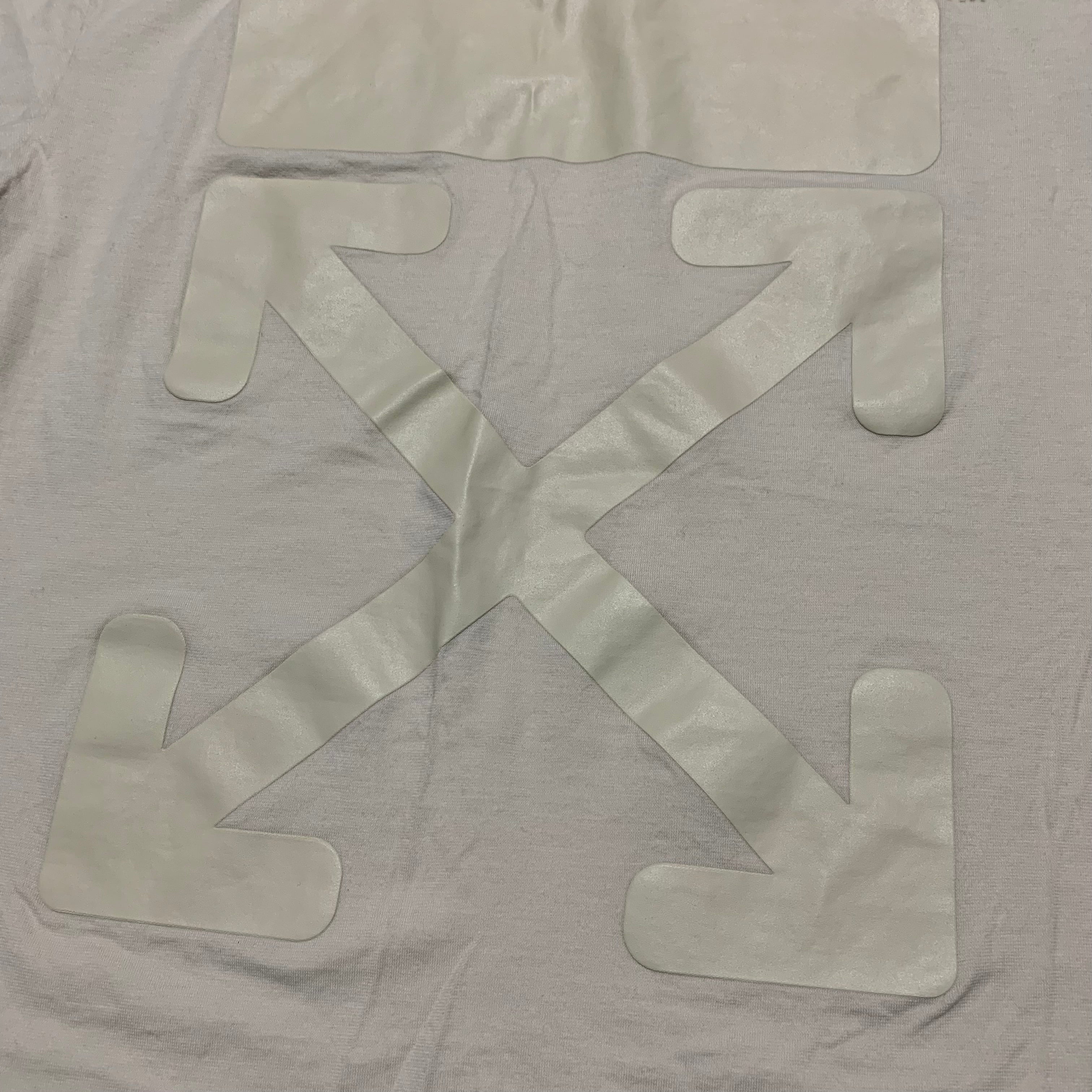 Off White XS Arrows Beige White Tee Virgil Abloh