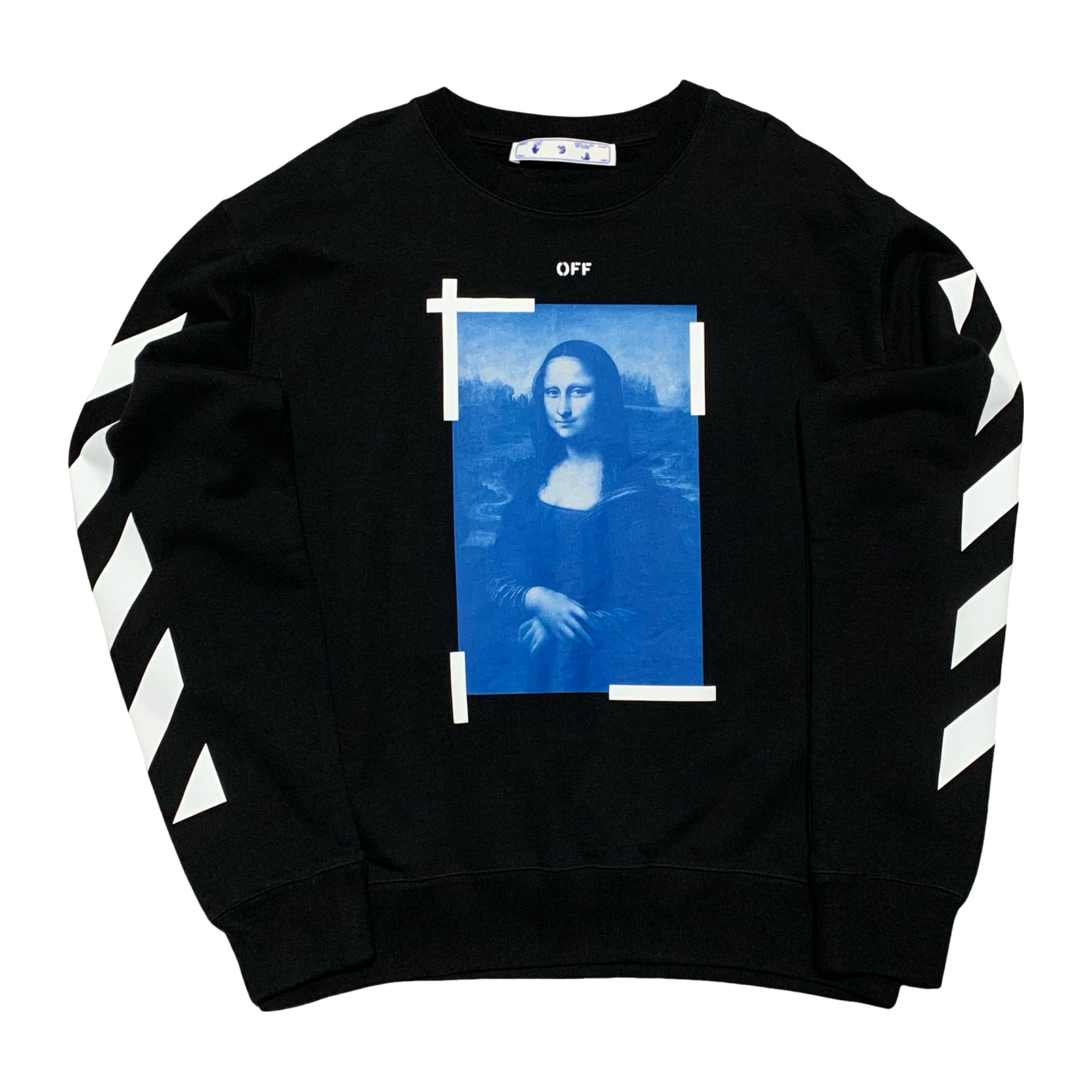 Off White XL Mona Lisa Arrows Black Sweatshirt Crewneck Virgil Abloh