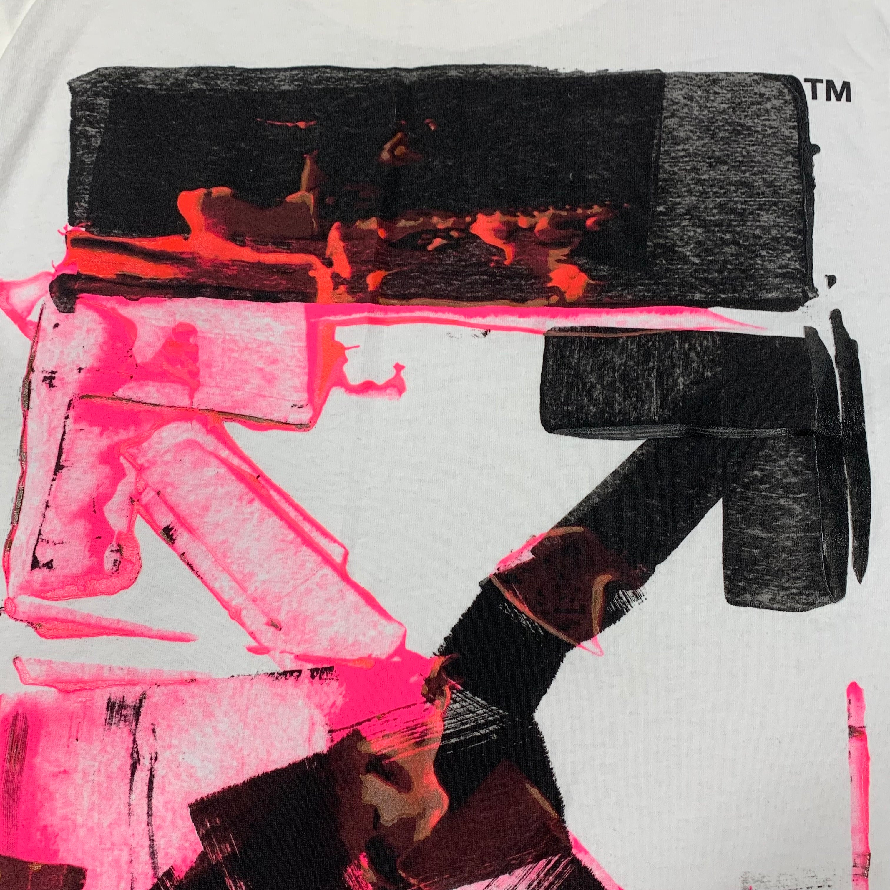 Off White Medium Tee Acrylic Arrows White T-Shirt Virgil Abloh