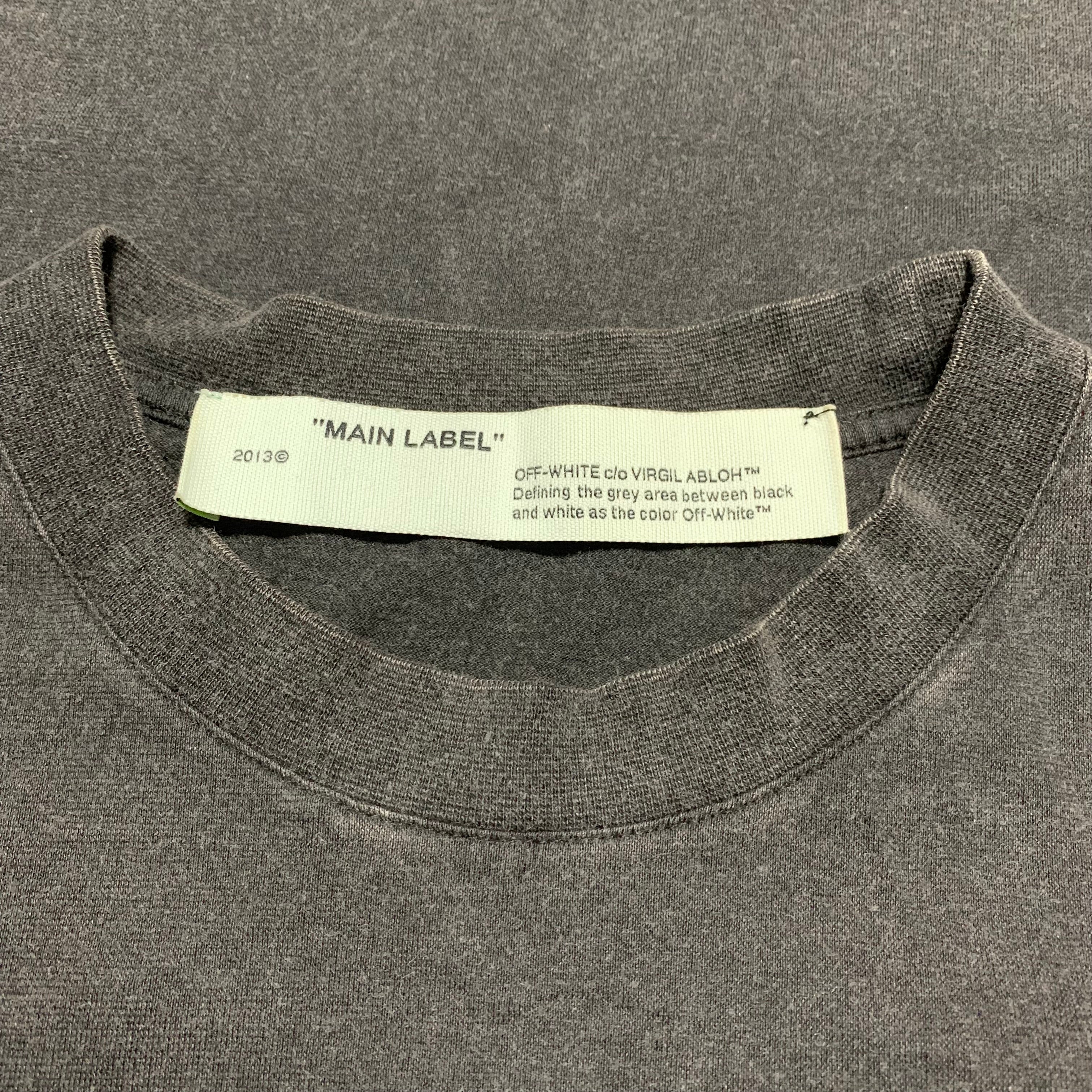 Off White Medium Olympic Ld99 Swans Washed Grey Tee Virgil Abloh