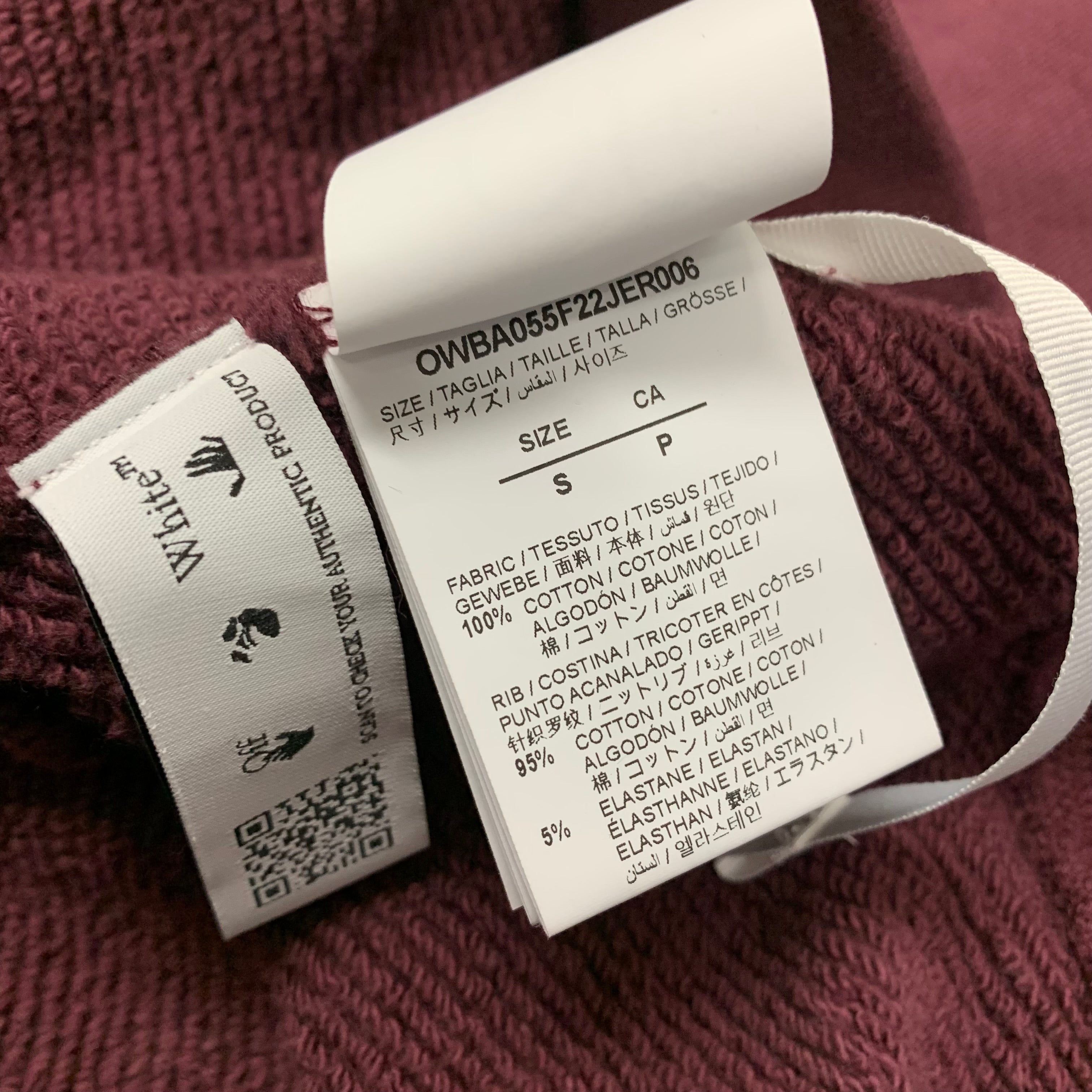 Off White Small Sweatshirt Off Graffiti Burgundy Red Crewneck Virgil Abloh