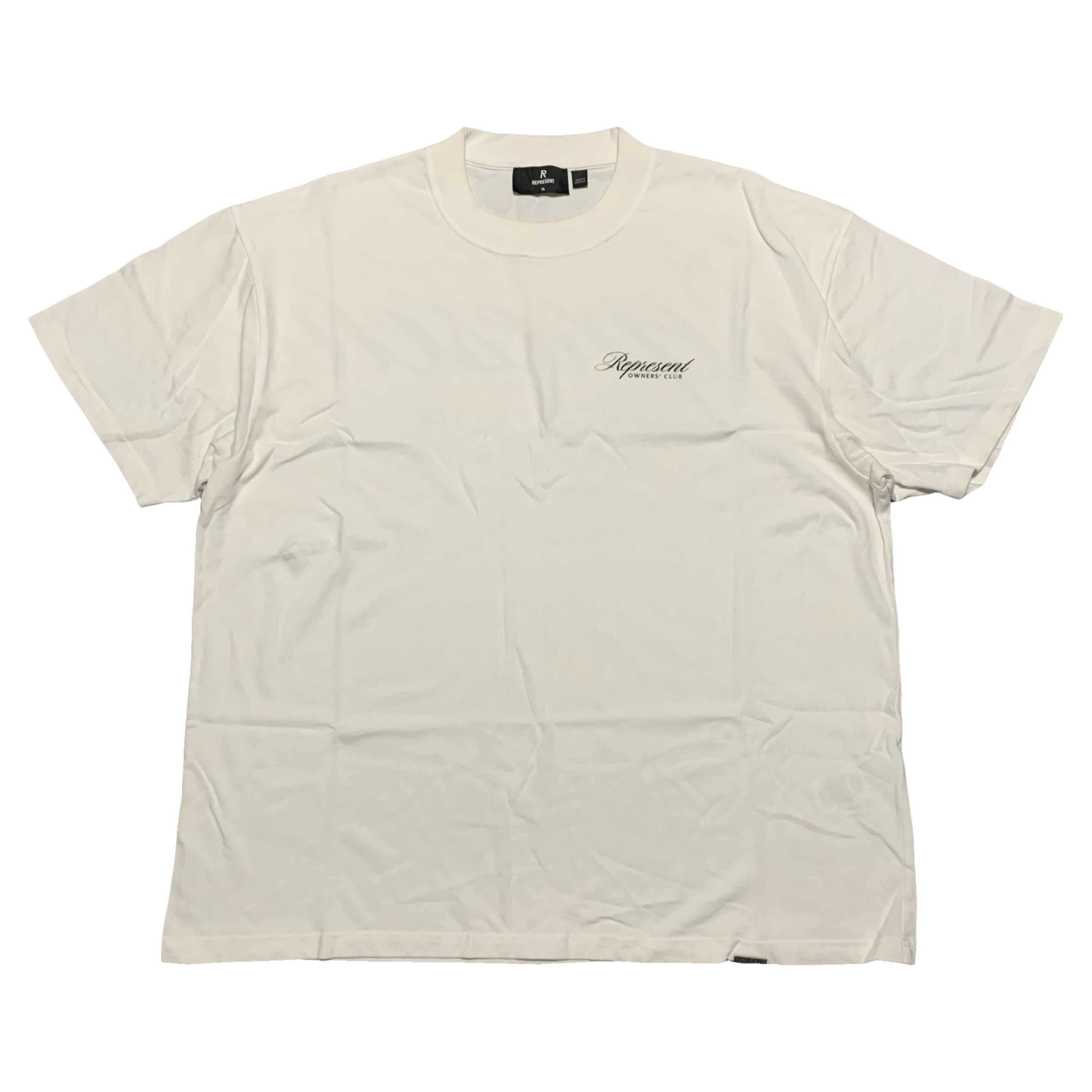 Represent XL Owners Club Script Flat White Tee