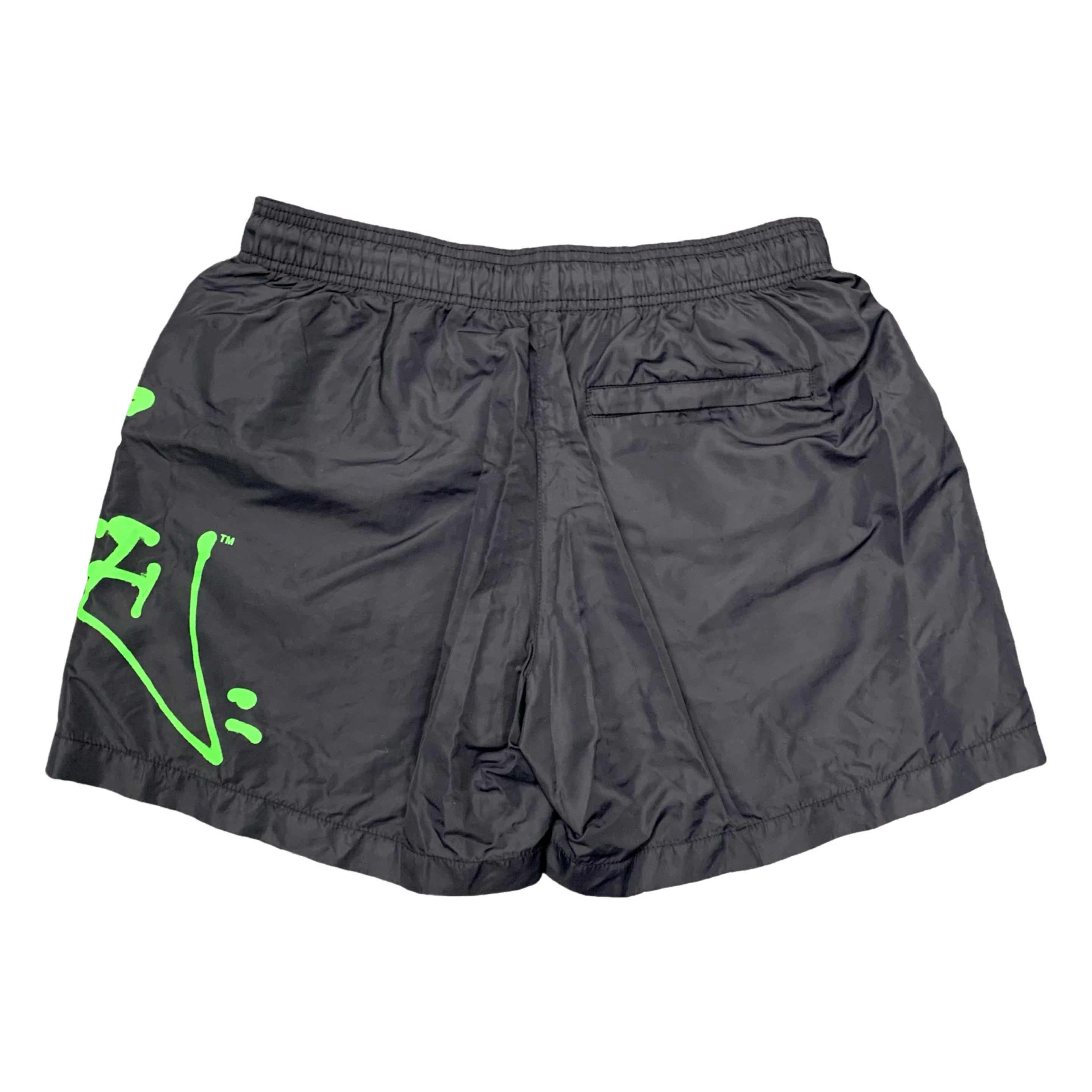 Off White Small Swim Shorts Graffiti Logo Black Bottoms Virgil Abloh