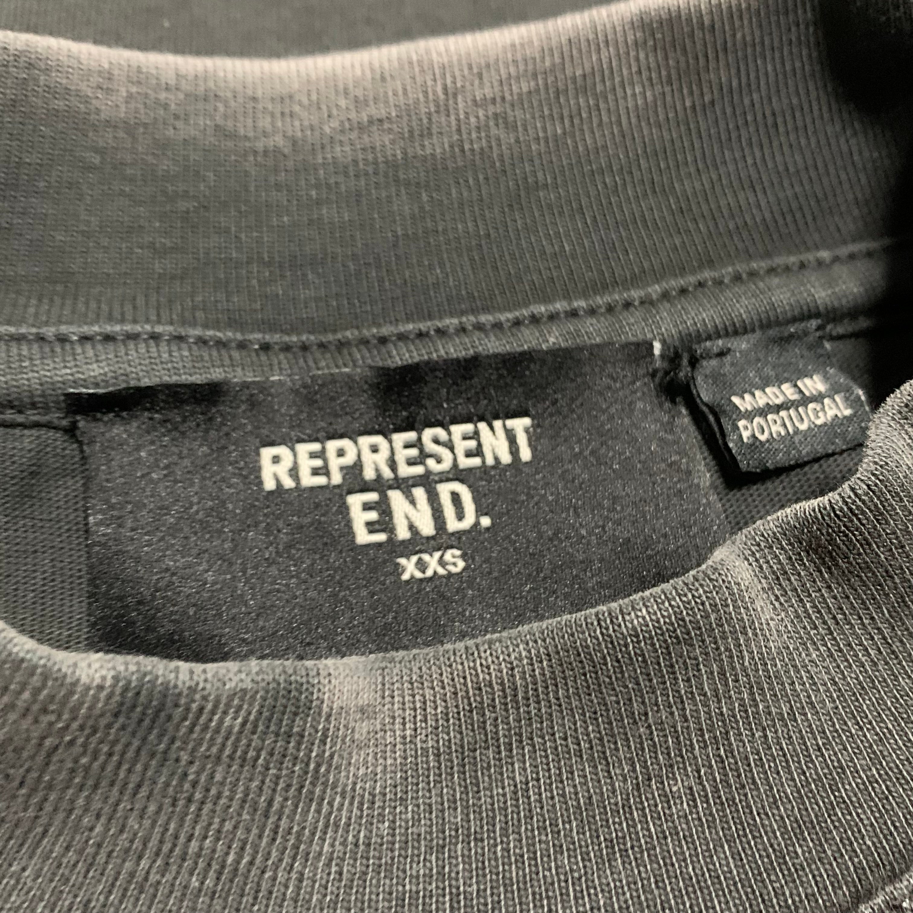 Represent XXS Property Of END Stained Black Tee