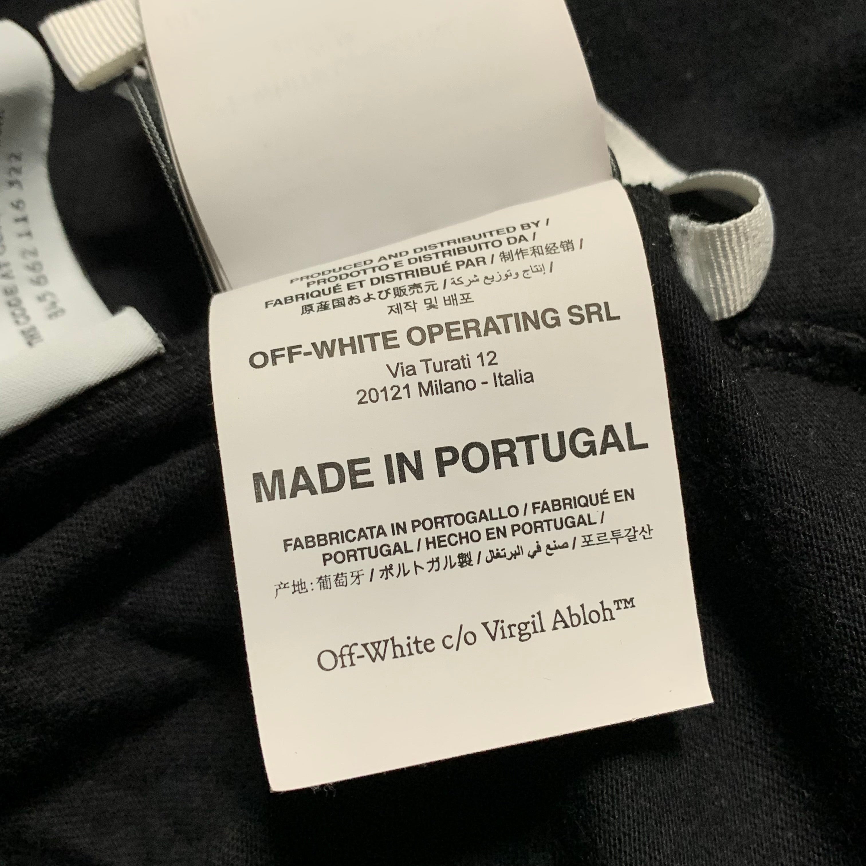 Off White Medium Wave Diagonal Black Tee Virgil Abloh